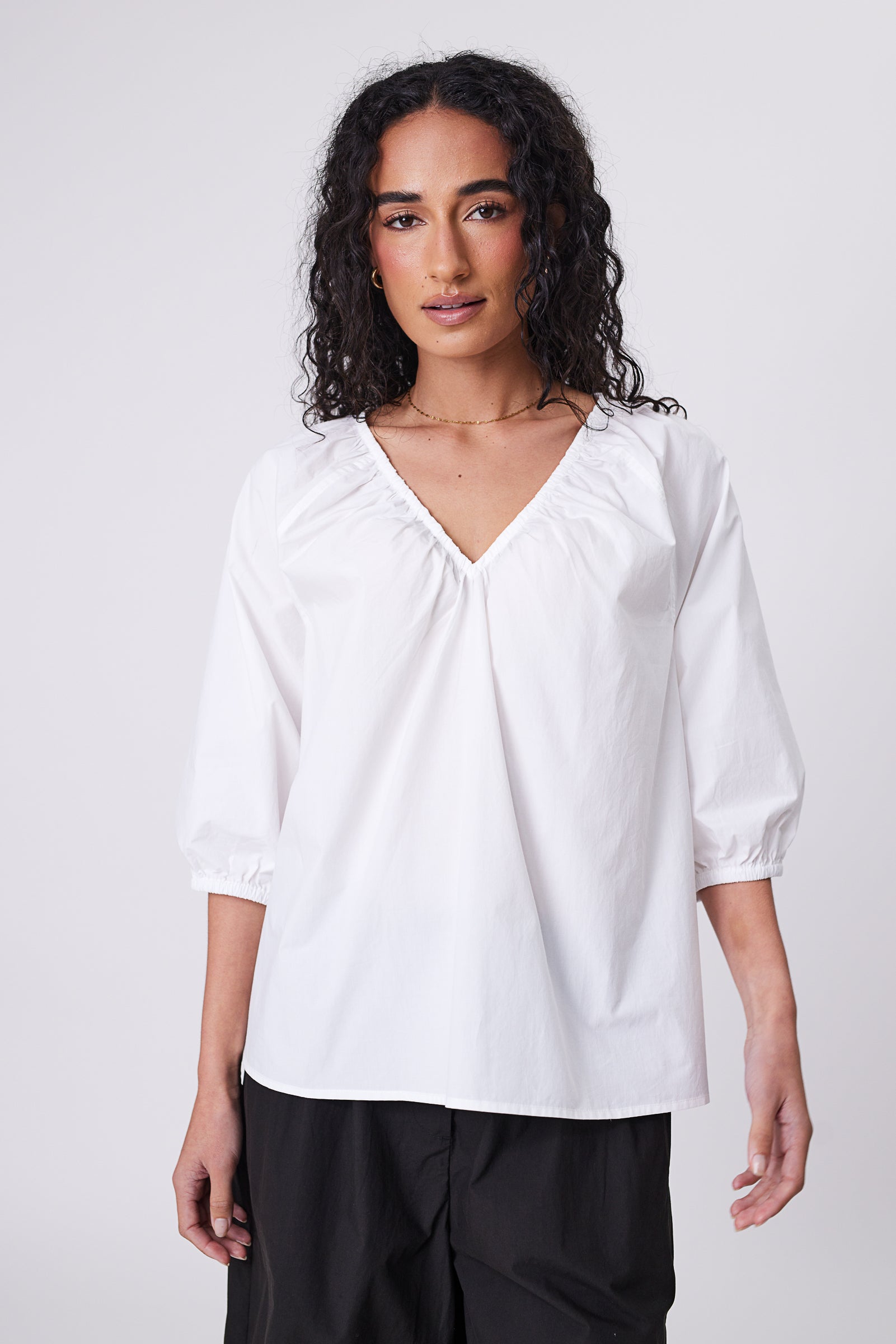 Marlow Cascade Blouse - Chalk