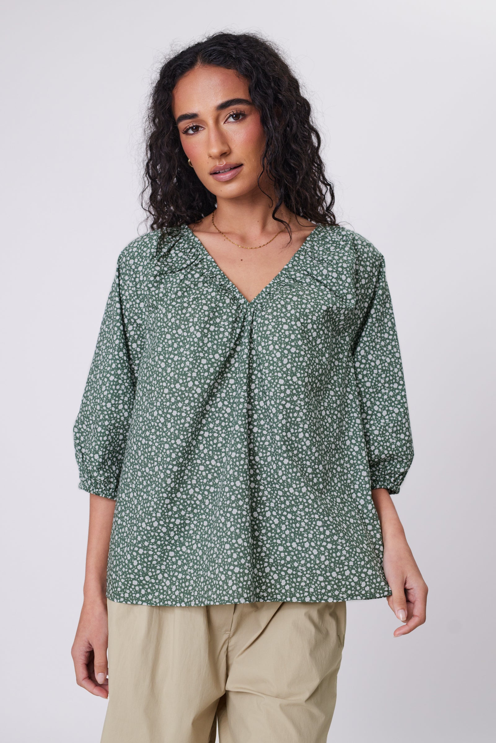 Marlow Cascade Blouse - Meadow Print