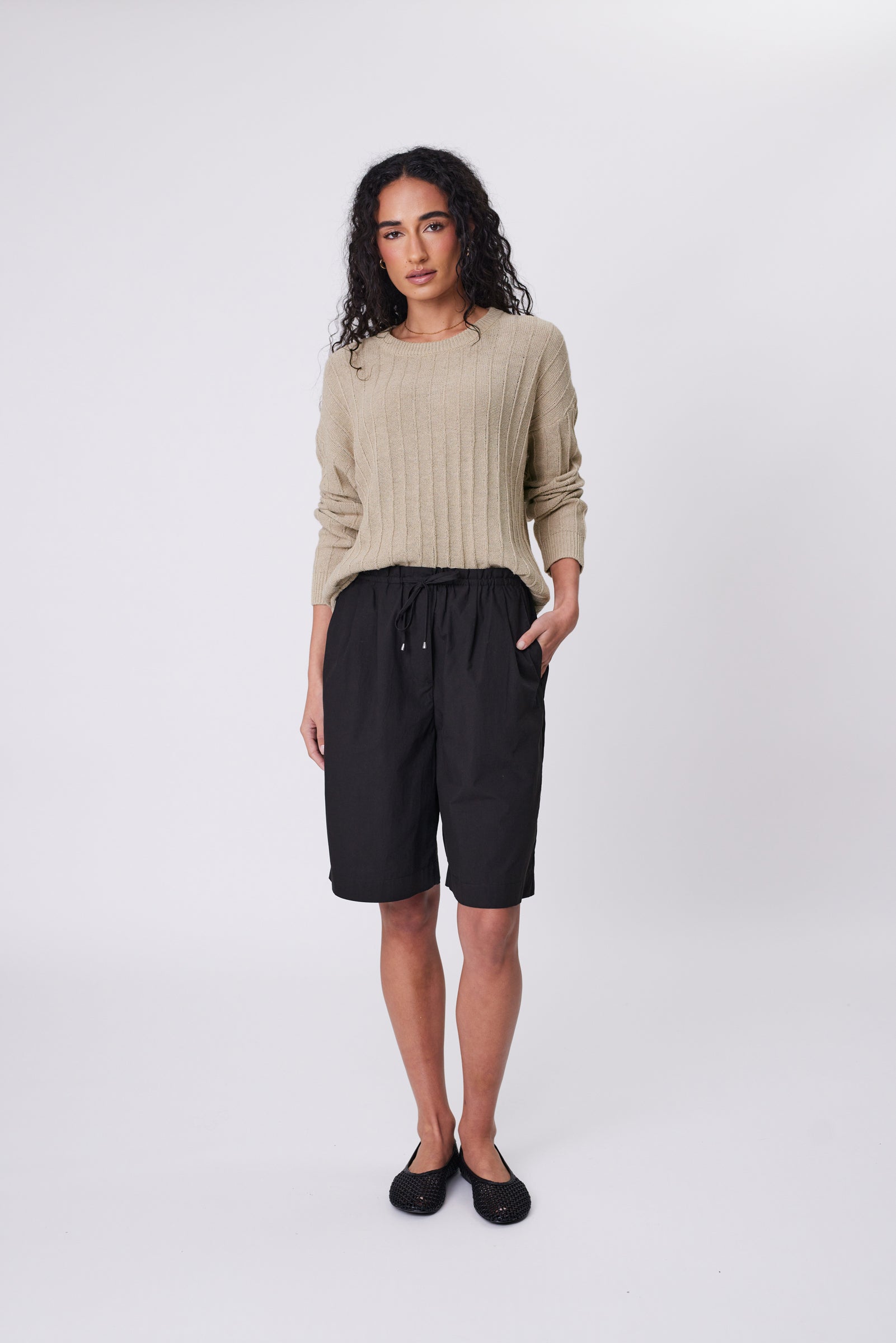 Marlow Cascade Longline Short - Black