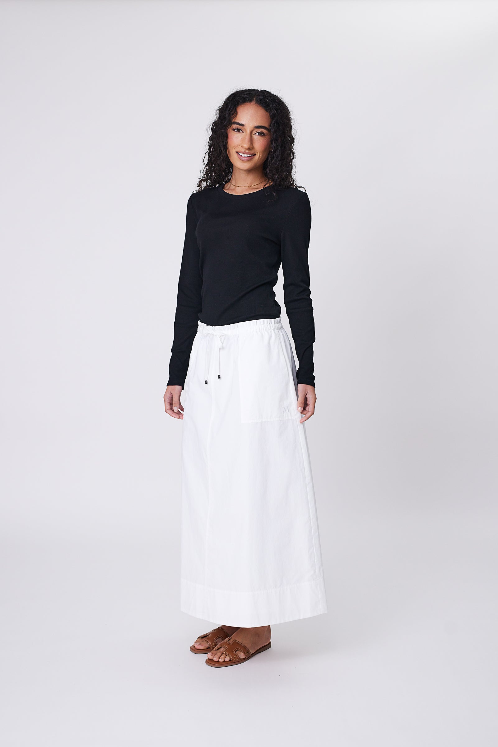 Marlow Cascade Skirt - Chalk