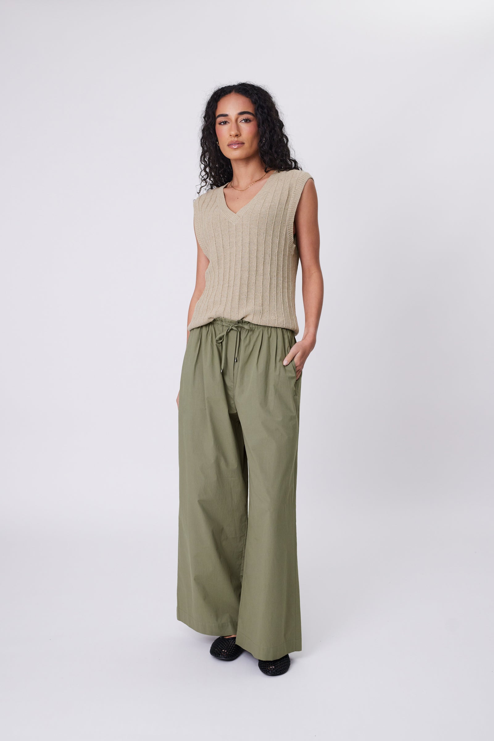 Marlow Cascade Longline Pant - Laurel
