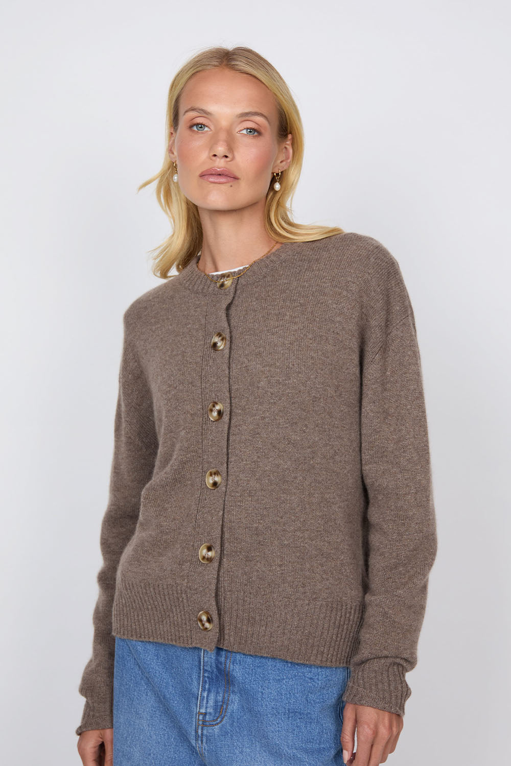 Marlow Luxe Cashmere Cardigan - Hazelnut