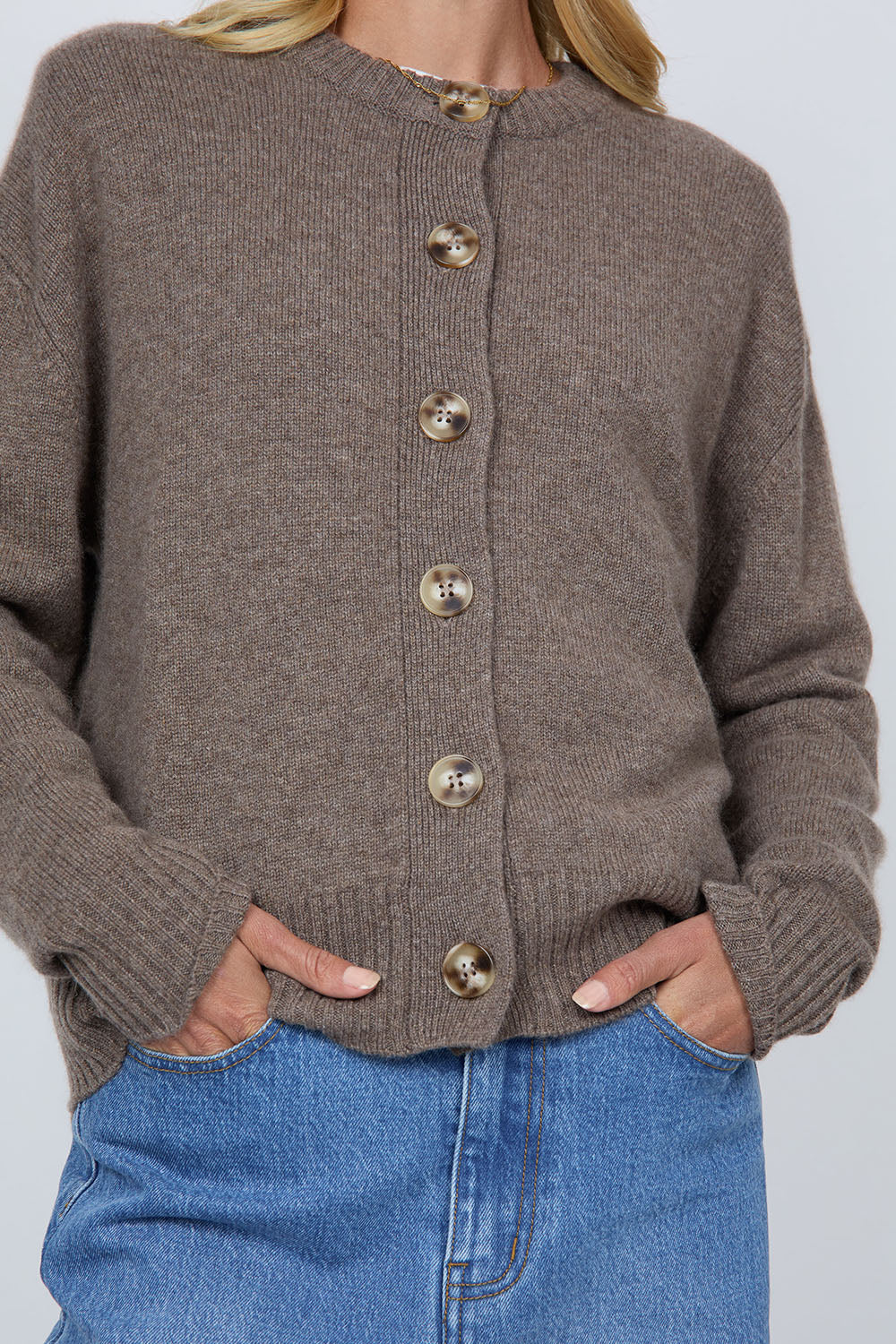 Marlow Luxe Cashmere Cardigan - Hazelnut