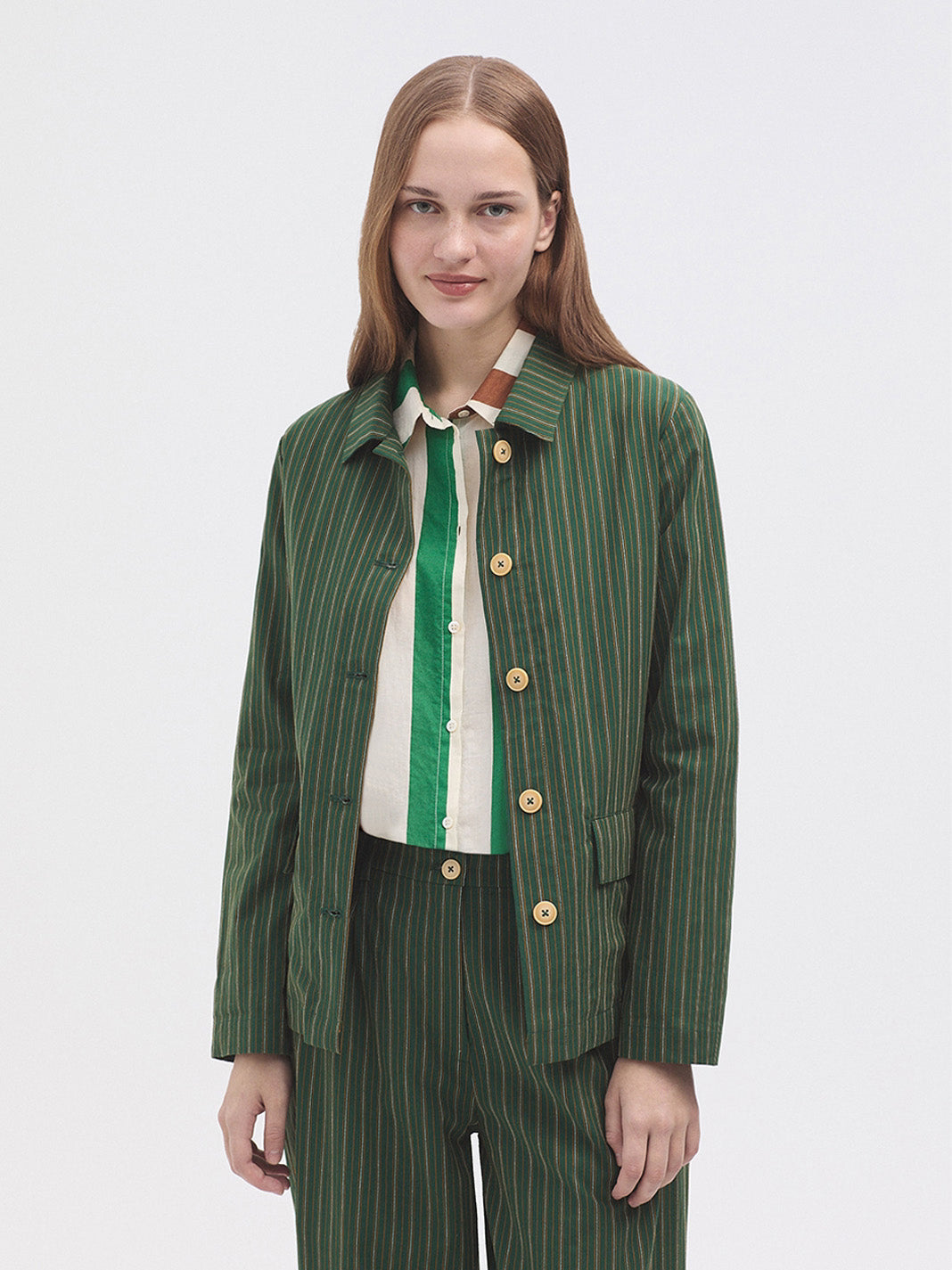Two-Tone Striped Jacket
