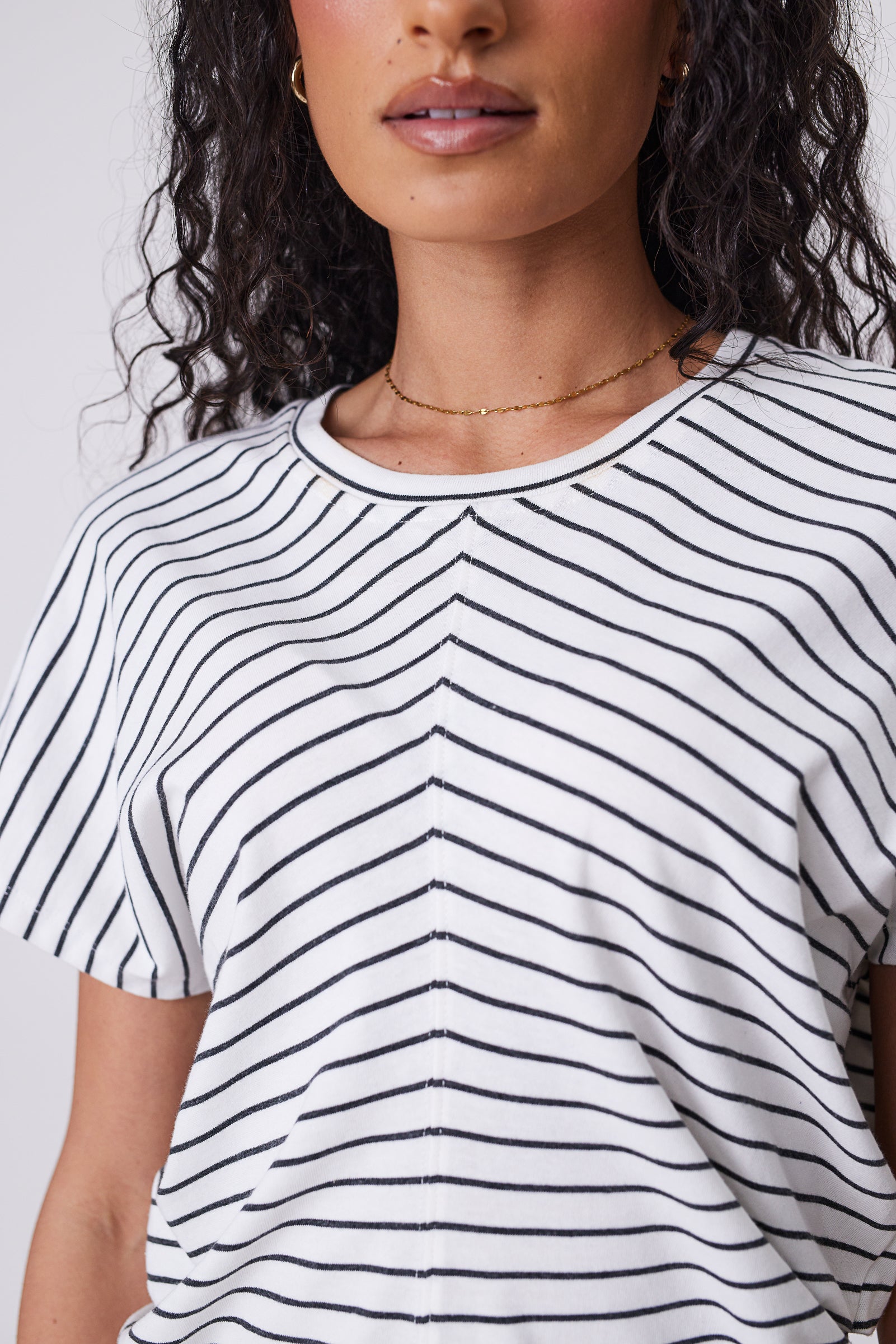 Marlow Converge Tee - Charcoal Stripe