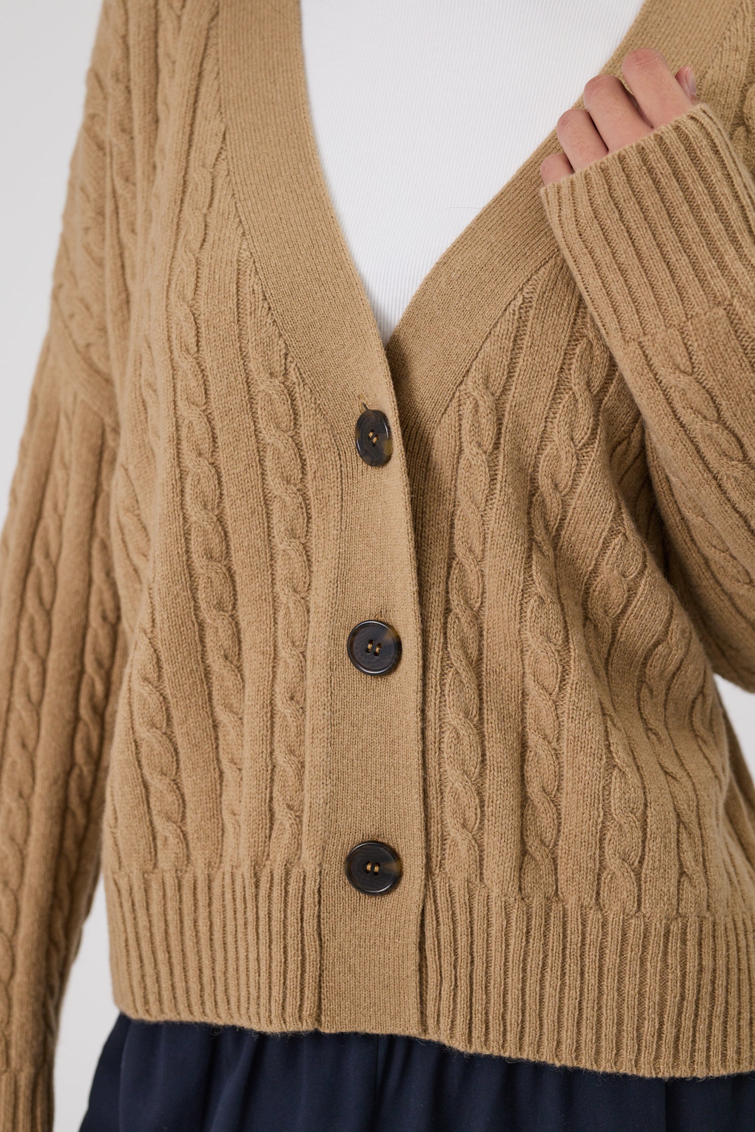 Marlow Copenhagen Cable Knit Cardigan - Taupe