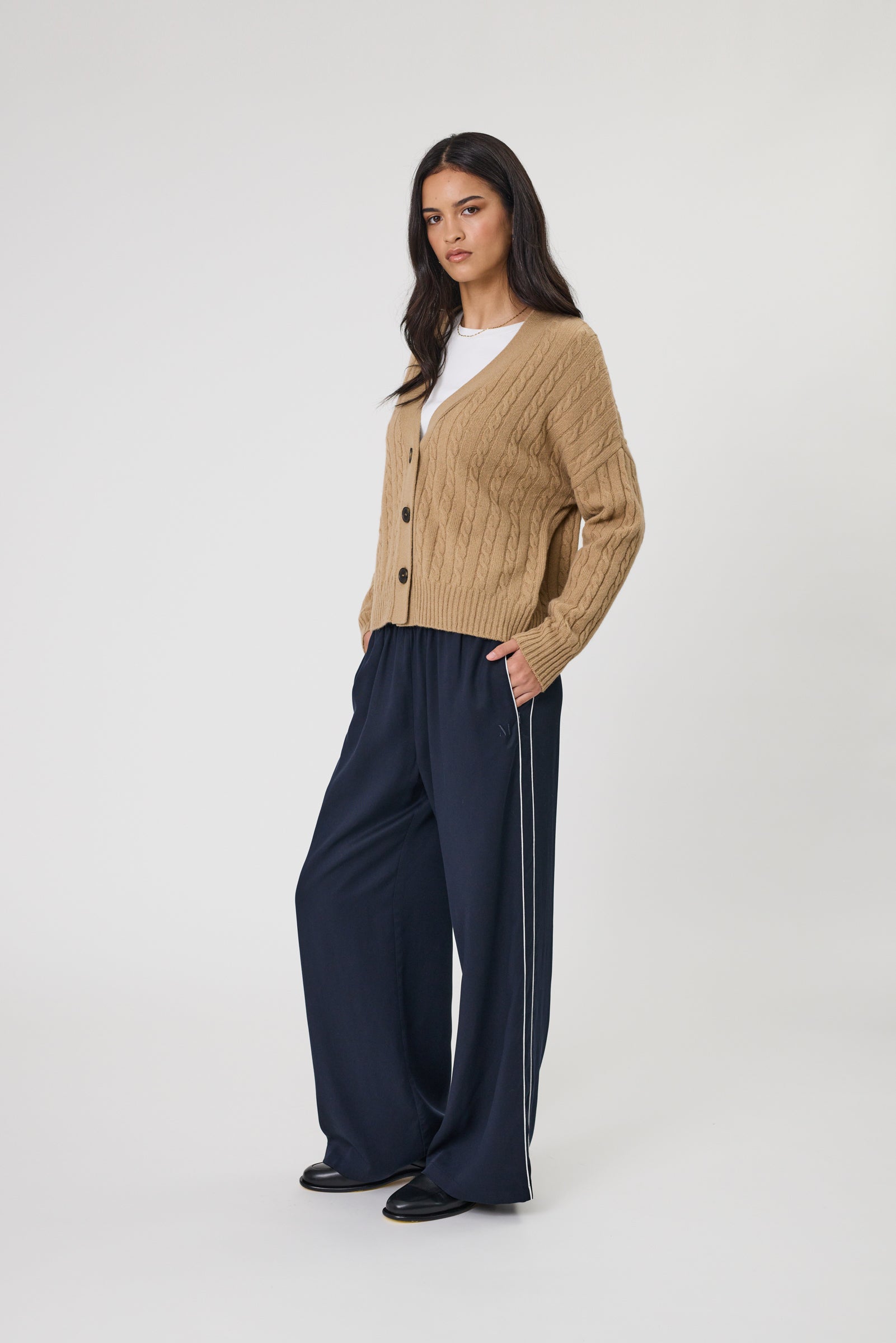 Marlow Copenhagen Cable Knit Crew - Taupe