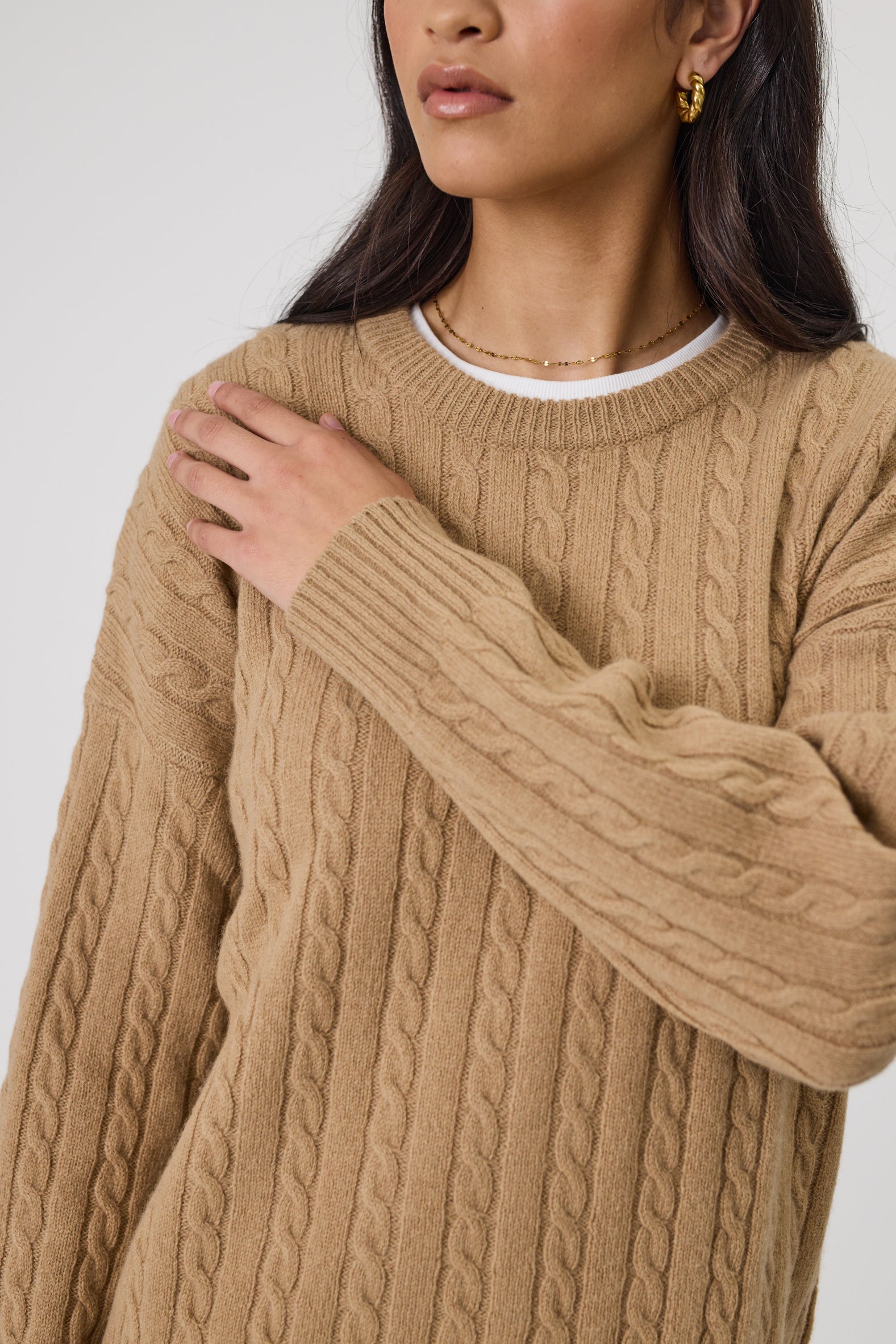 Marlow Copenhagen Cable Knit Crew - Taupe