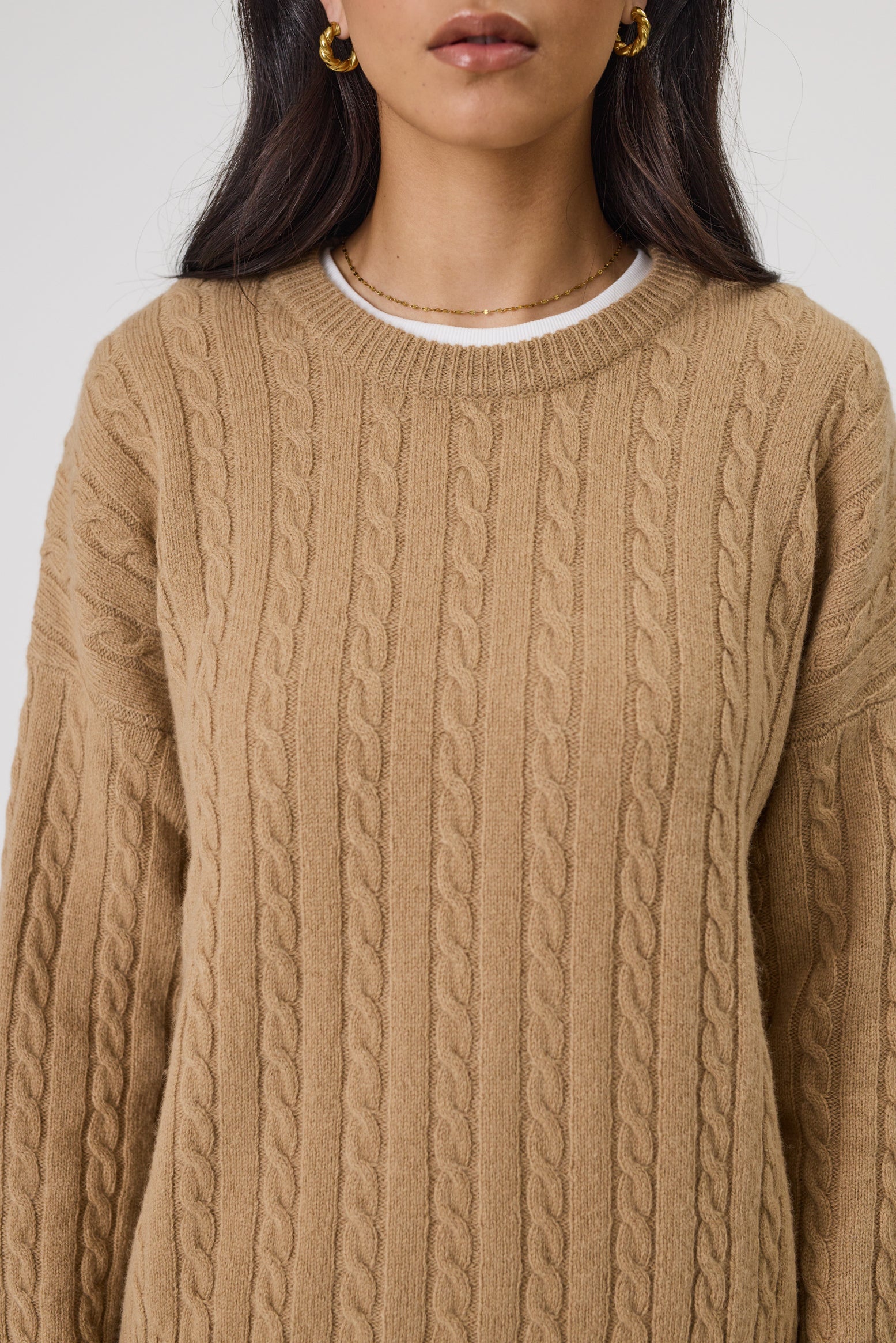 Marlow Copenhagen Cable Knit Crew - Taupe