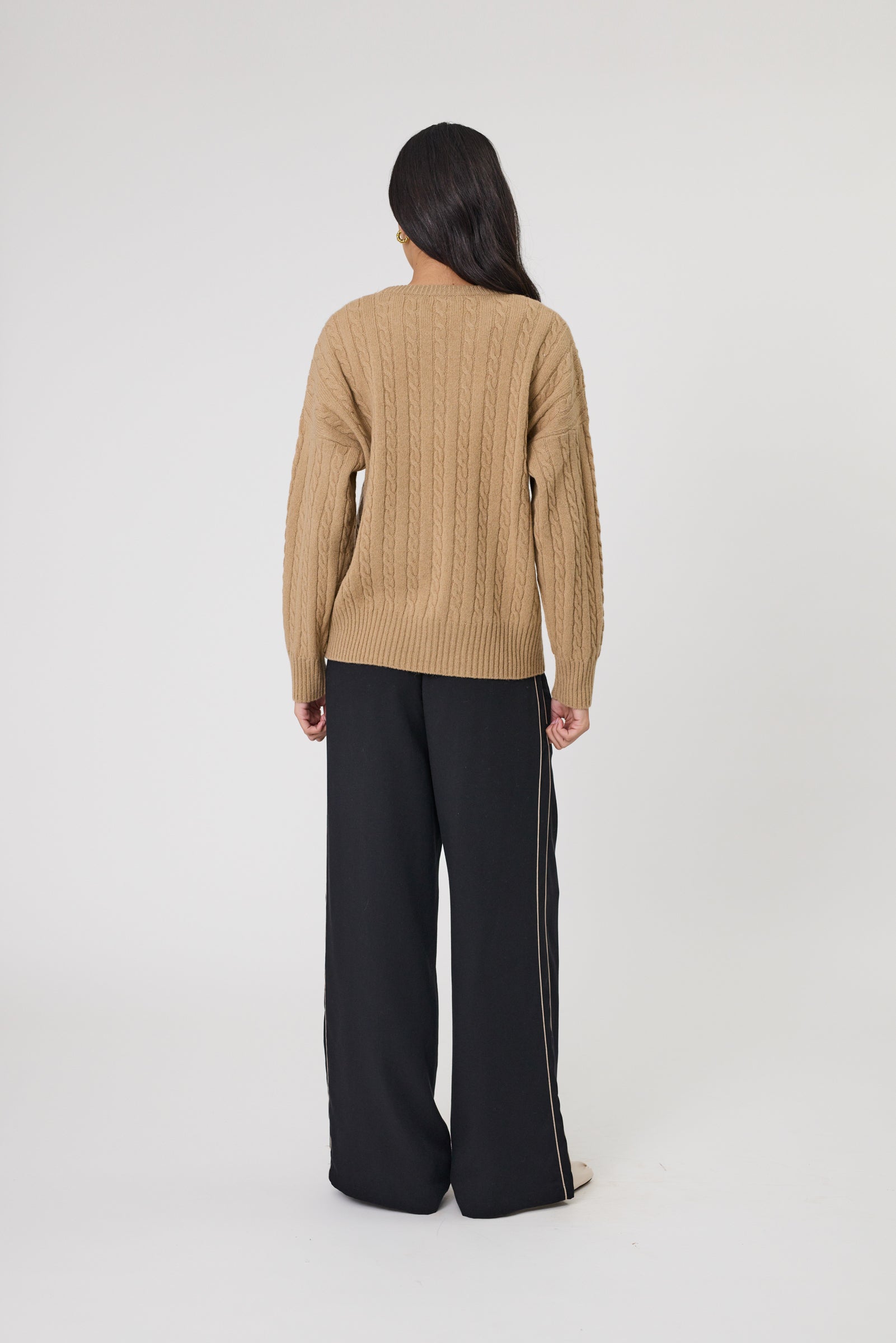 Marlow Copenhagen Cable Knit Crew - Taupe