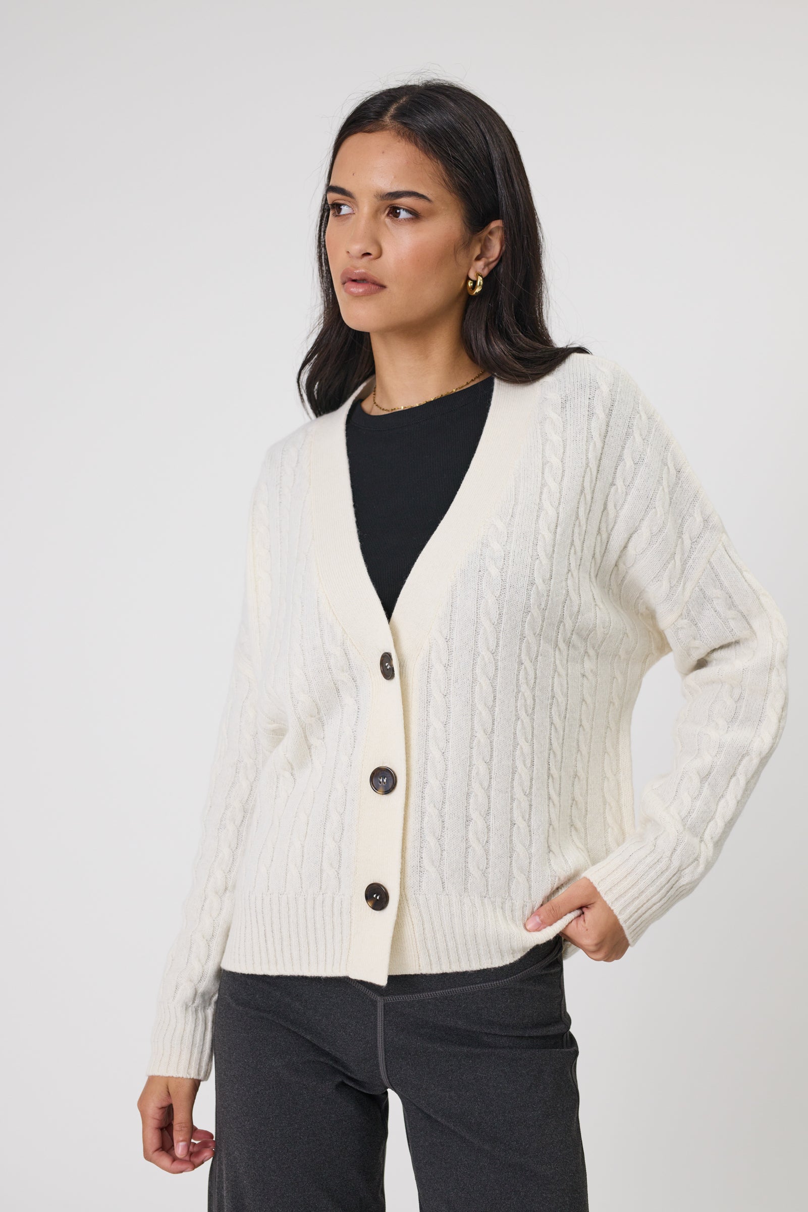 Marlow Copenhagen Cable Knit Cardigan - Ecru