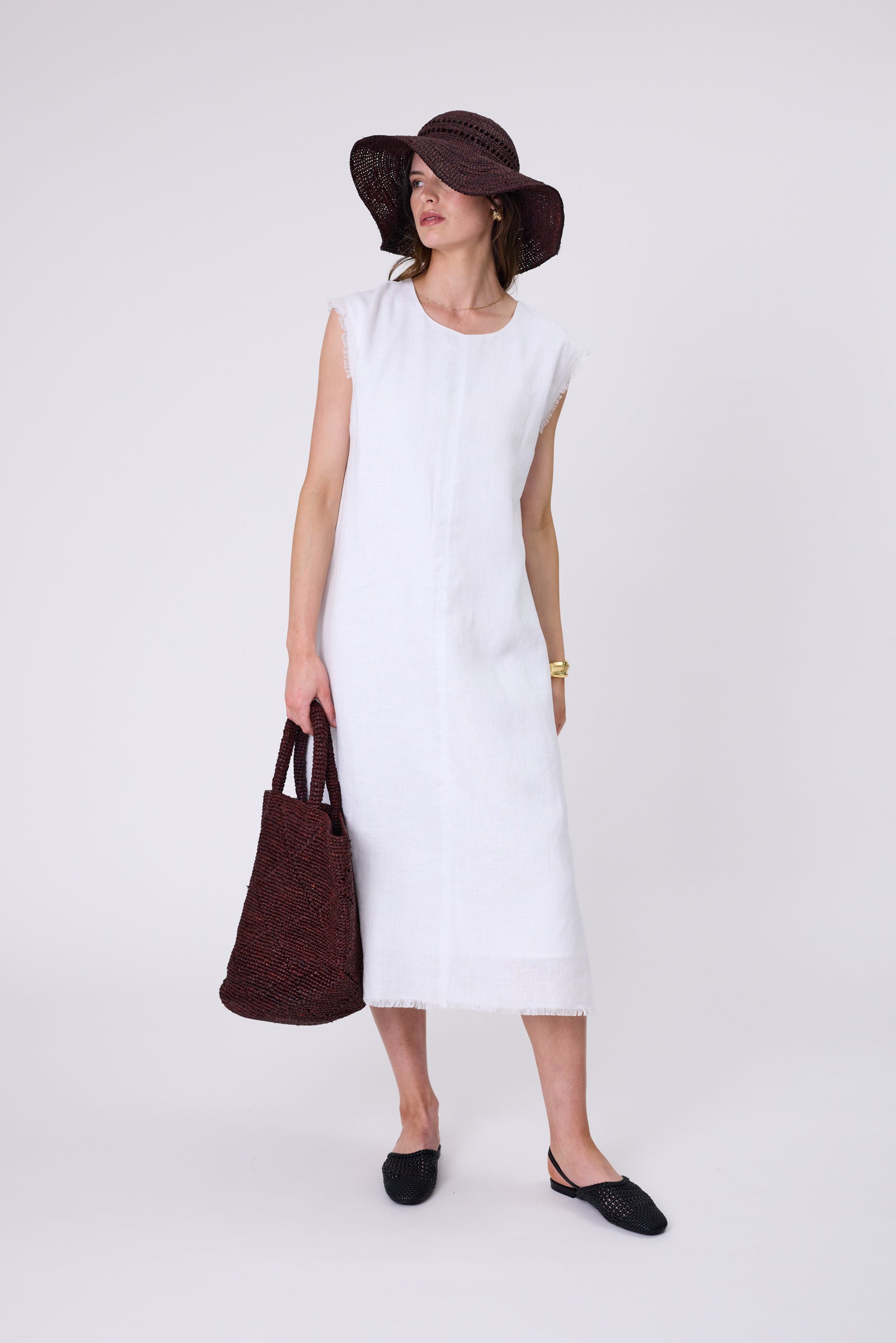 Costa Linen Dress - White