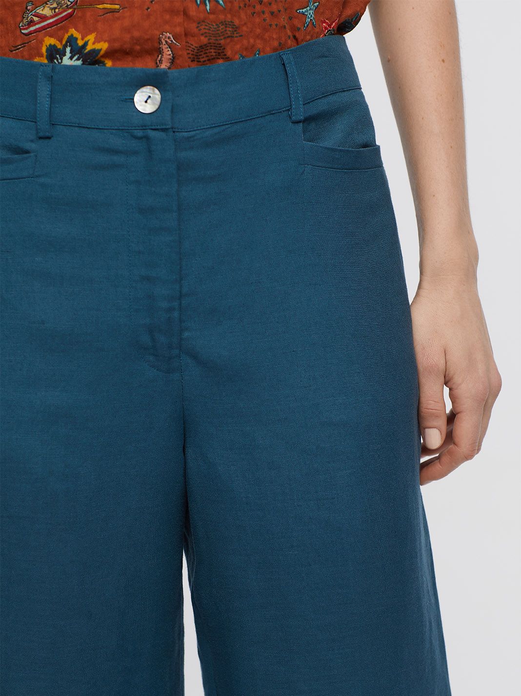 Nice Things Linen pants - Mosiac Blue