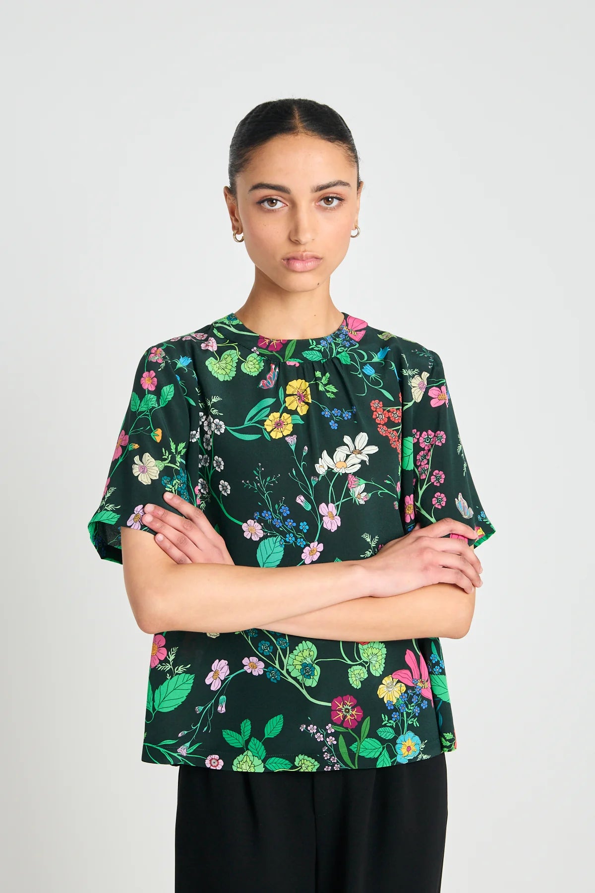 Interpretations Tee - Deep Green Floral