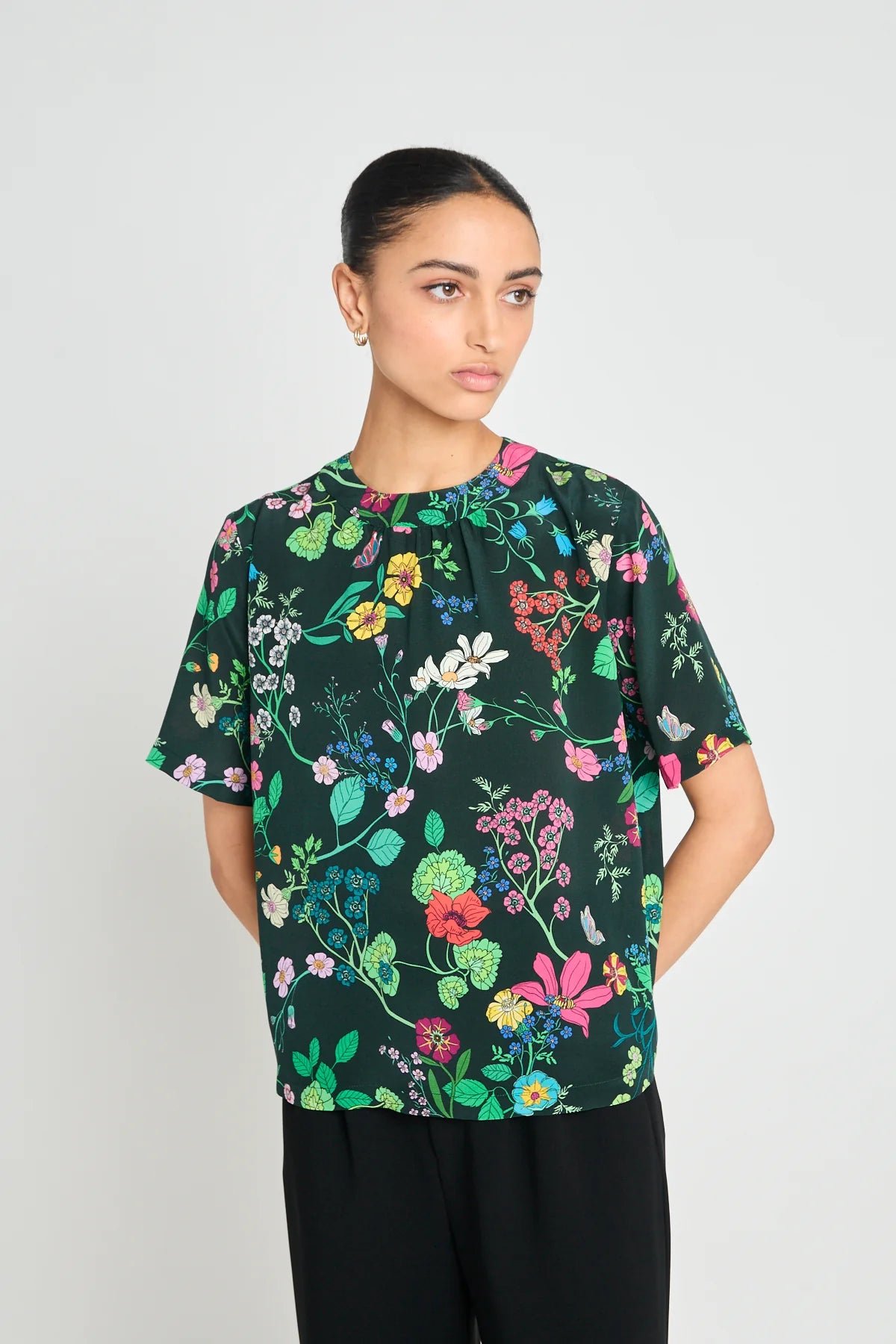 Interpretations Tee - Deep Green Floral