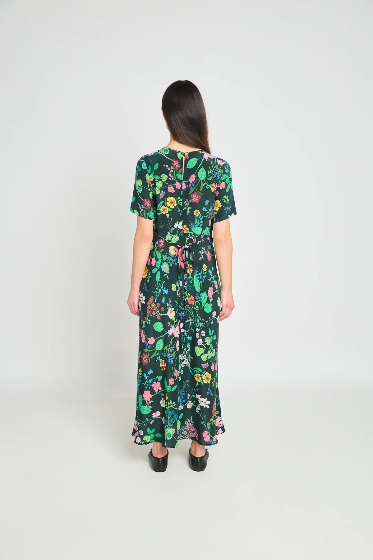 Madeleine Dress - Deep Green Floral