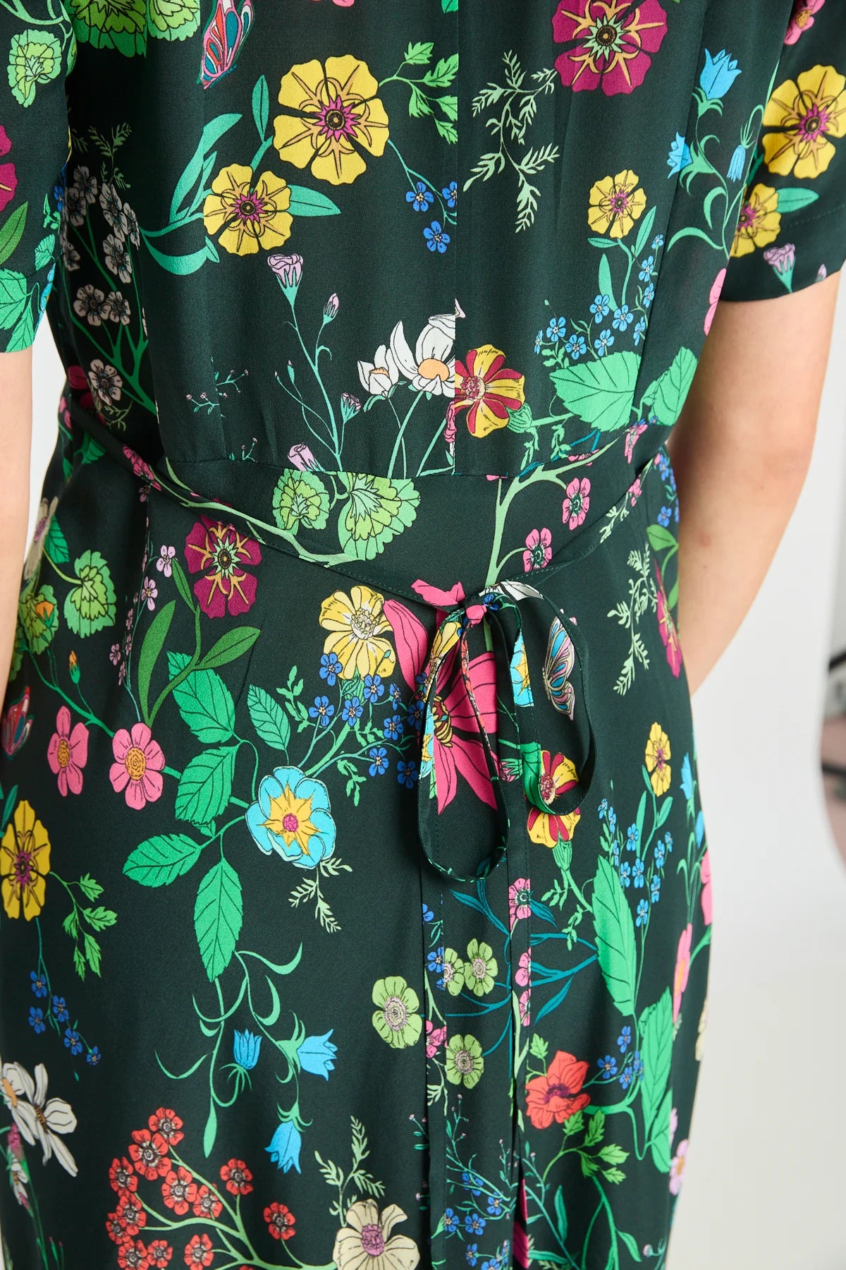Madeleine Dress - Deep Green Floral