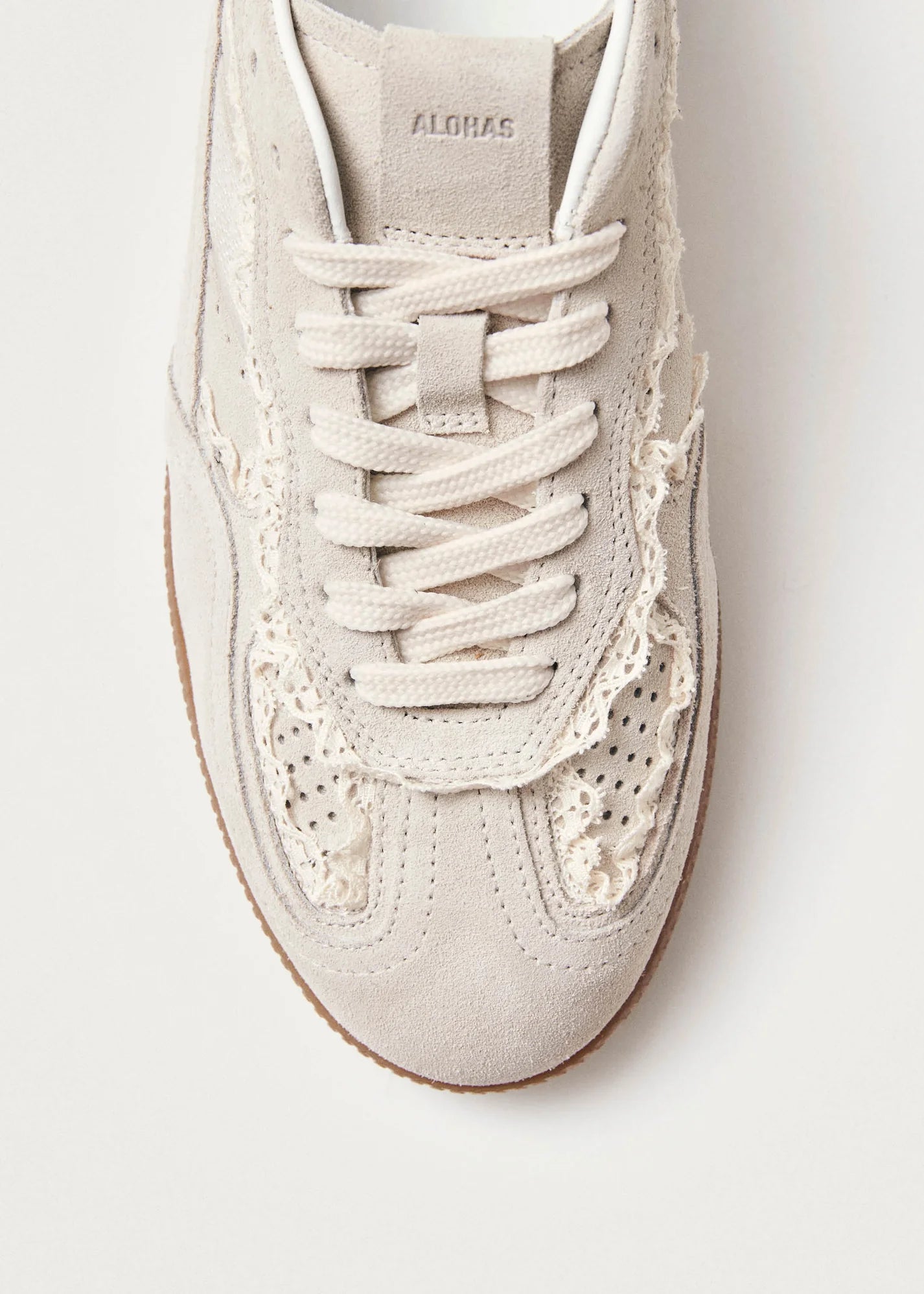 Alohas Cream Crochet Leather Sneakers - PREORDER