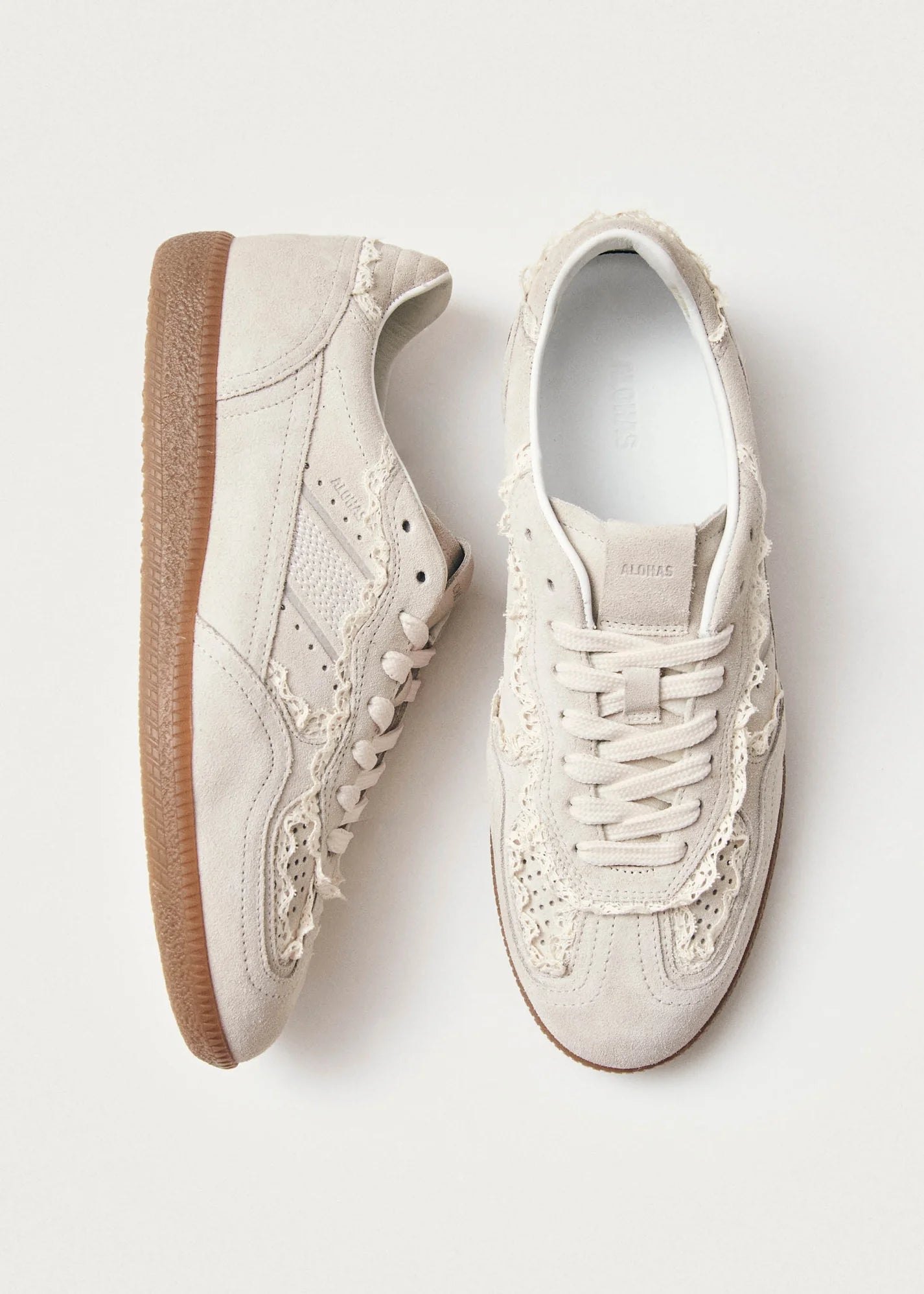 Alohas Cream Crochet Leather Sneakers - PREORDER