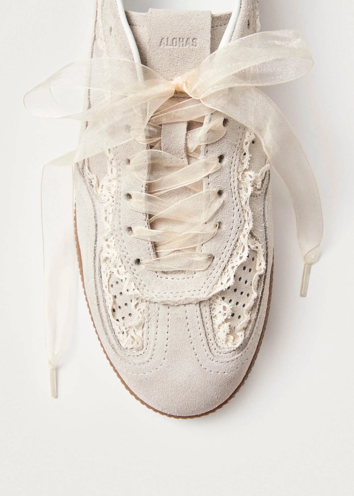 Alohas Cream Crochet Leather Sneakers - PREORDER