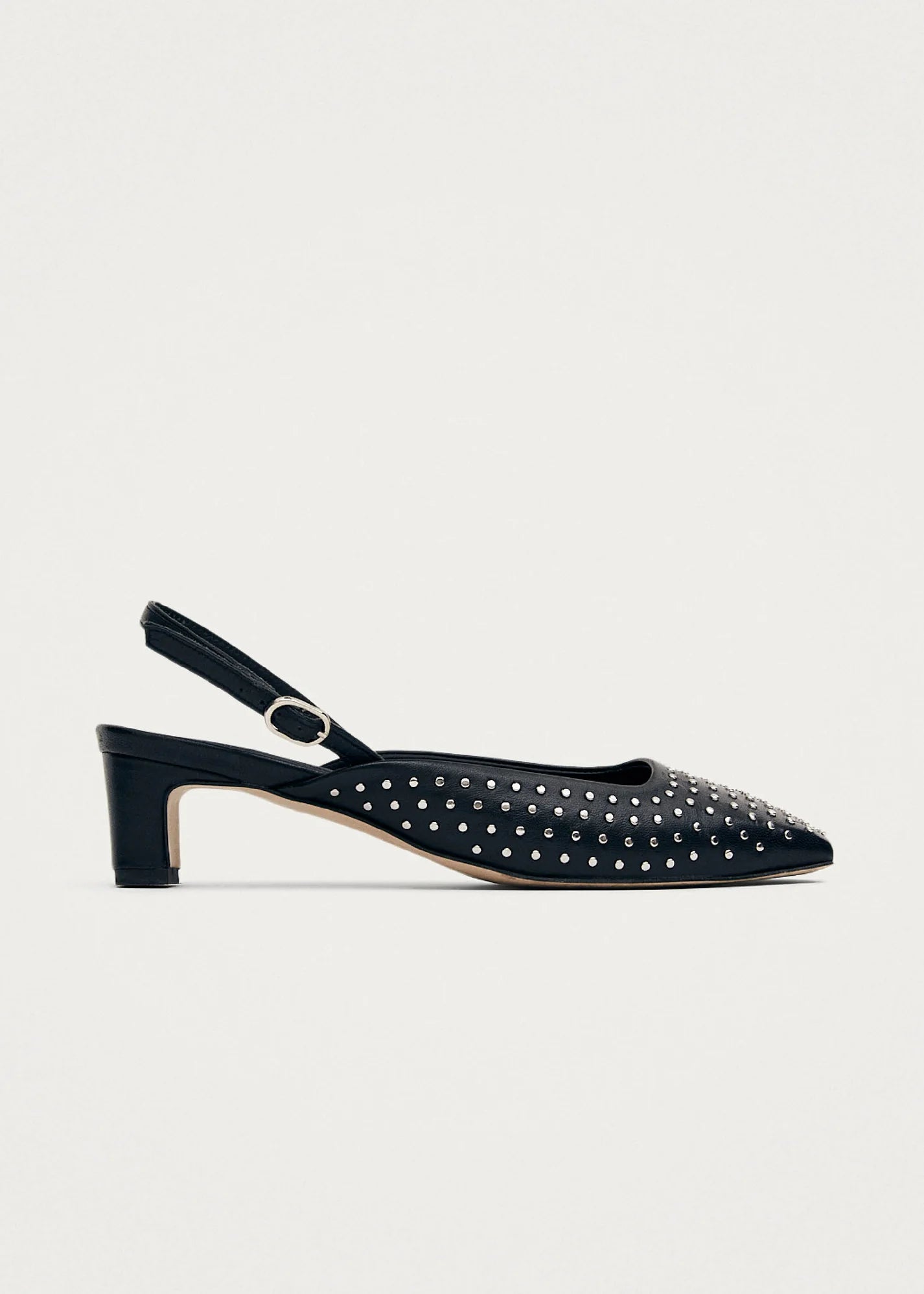 Alohas Lindy Studs Black Leather Pumps  - PREORDER