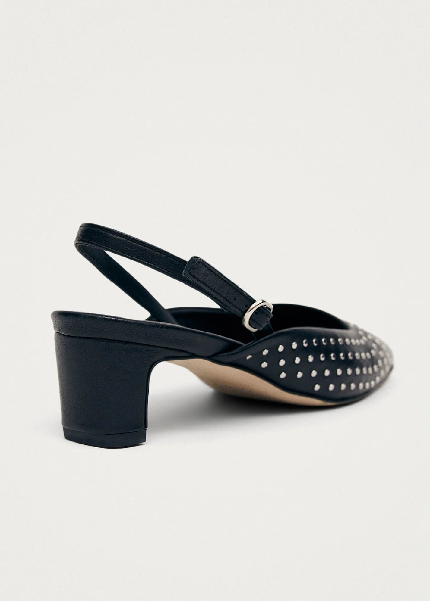 Alohas Lindy Studs Black Leather Pumps  - PREORDER