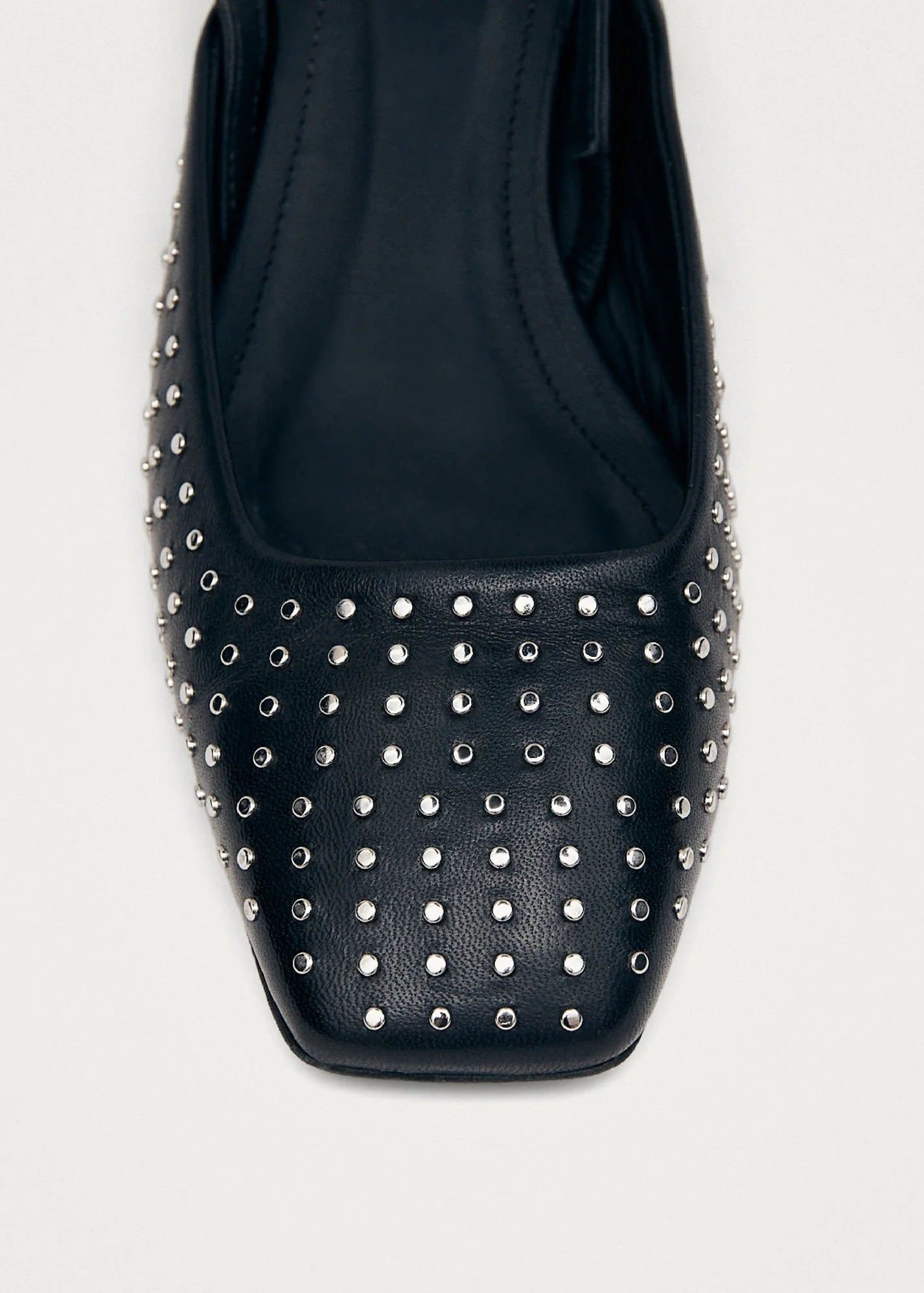 Alohas Lindy Studs Black Leather Pumps  - PREORDER