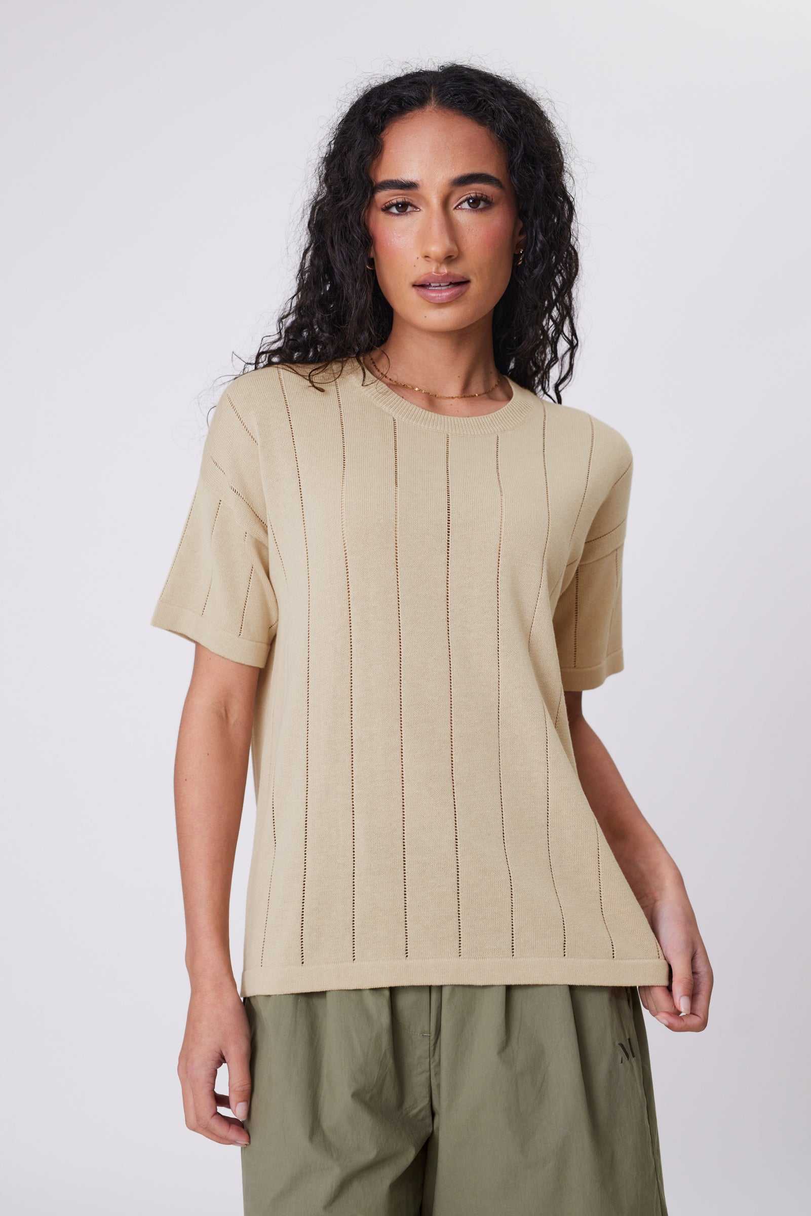Marlow Ember Knit Tee - Hummus