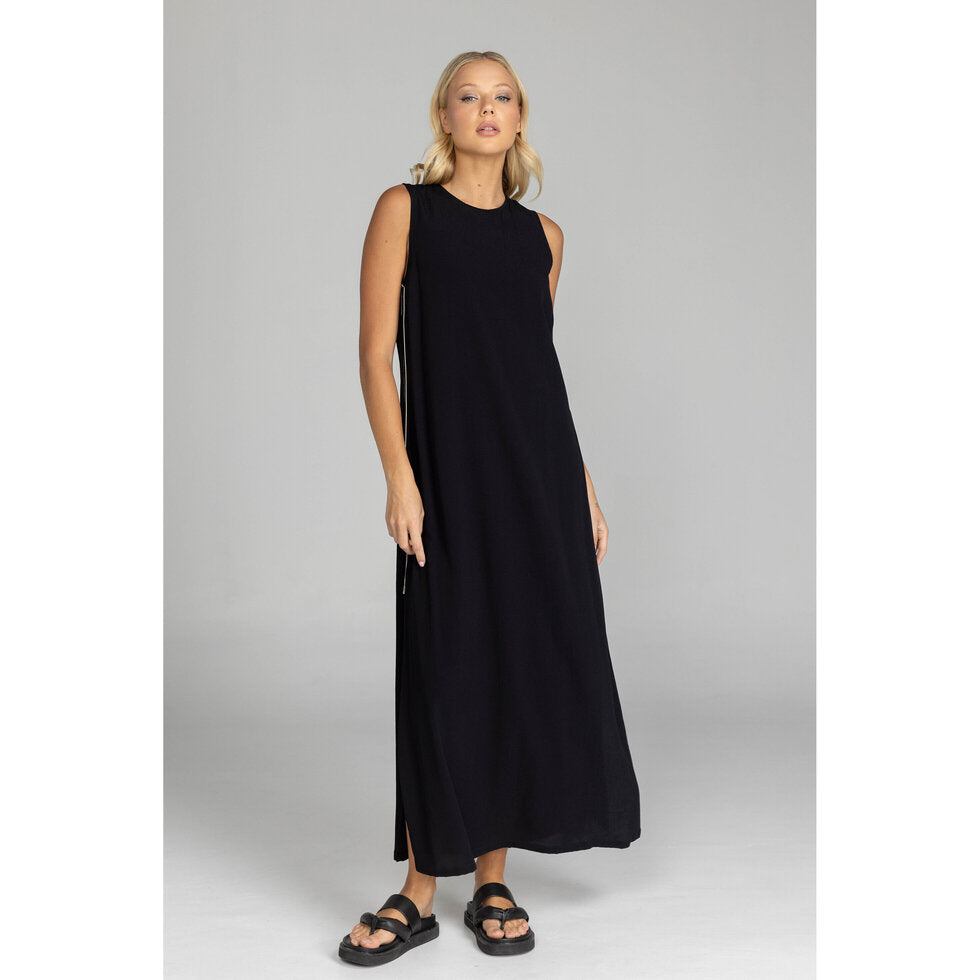 Embraced as One Dress - Black with White Stripe
