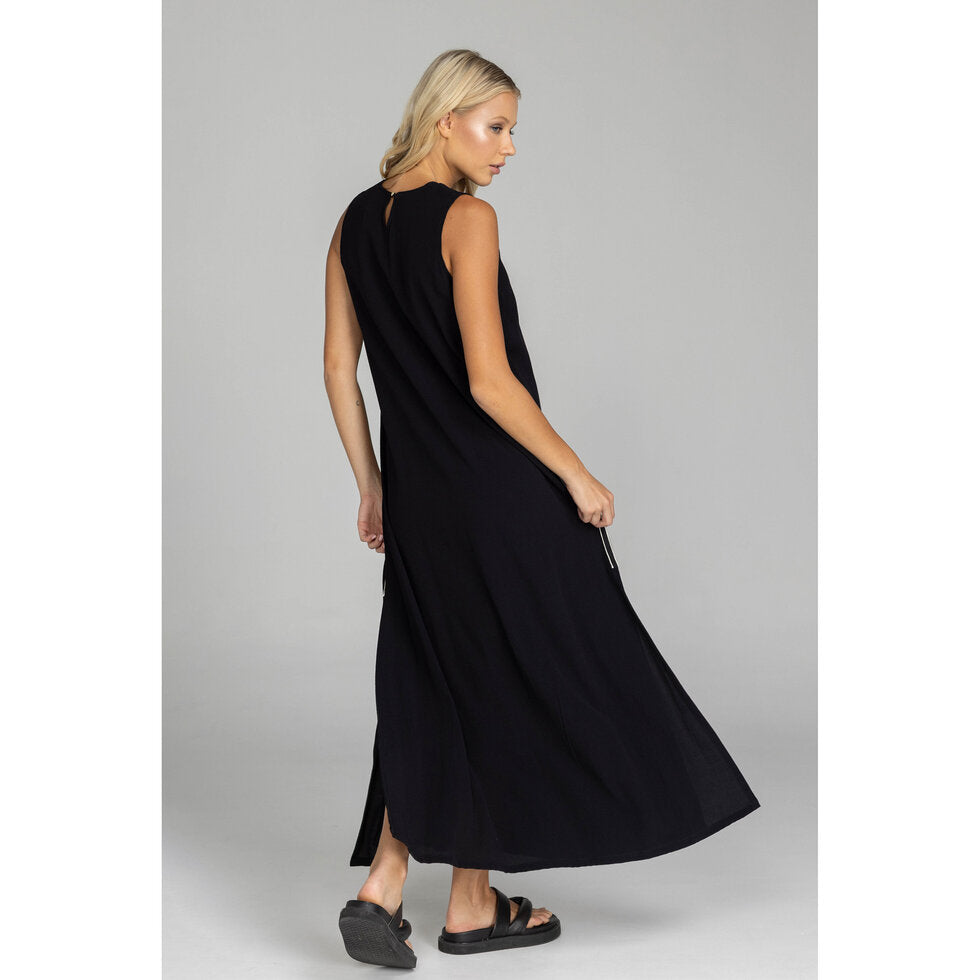 Embraced as One Dress - Black with White Stripe