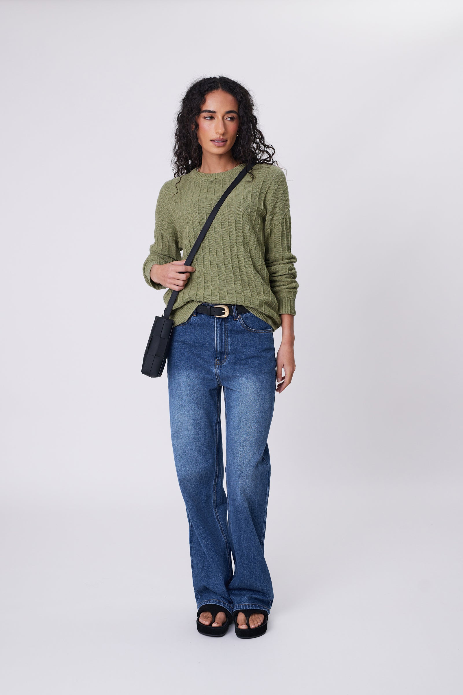 Marlow Evergreen Knit Crew - Laurel