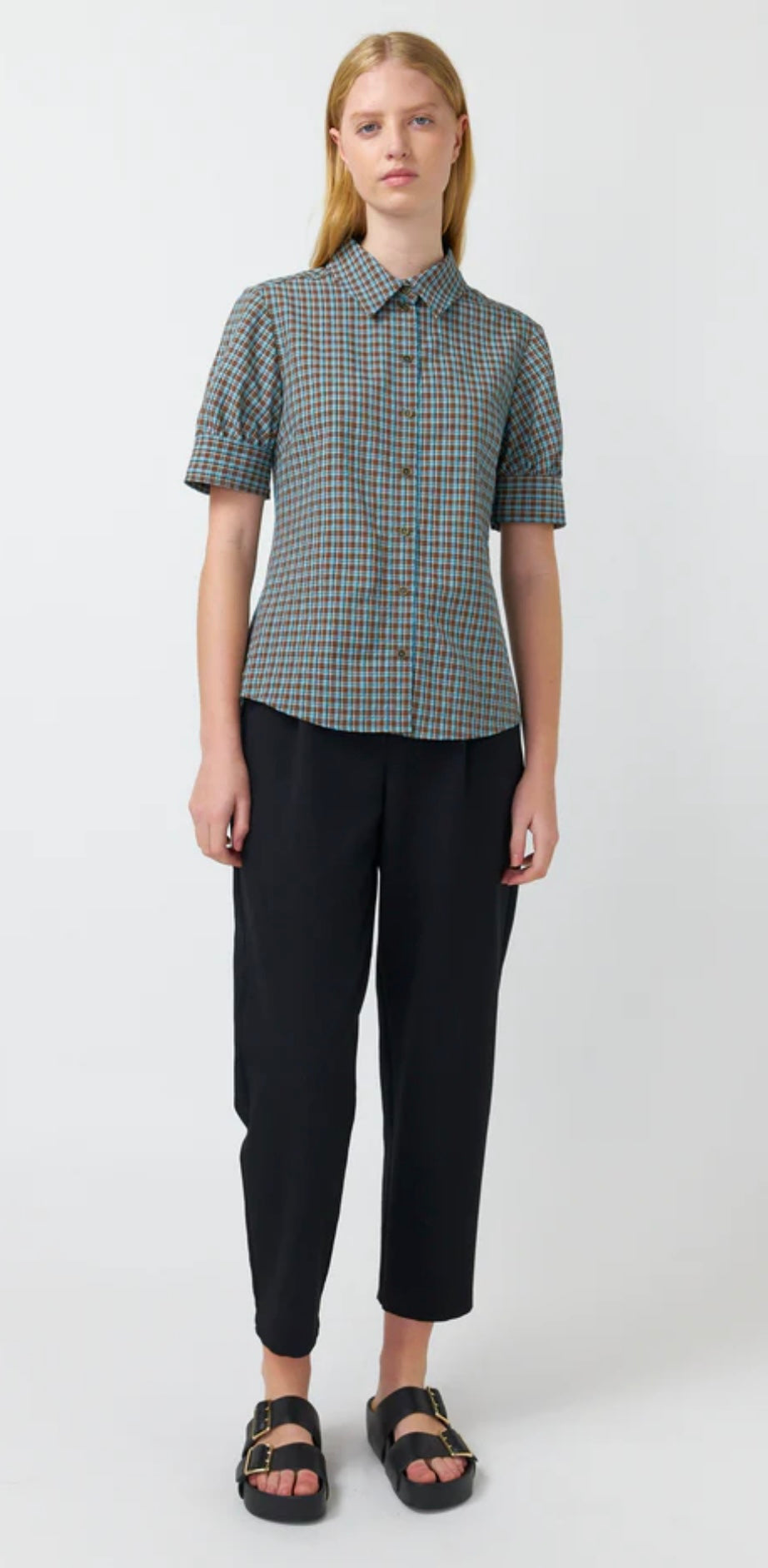 Kate Sylvester Checked Shirt - Nile Blue