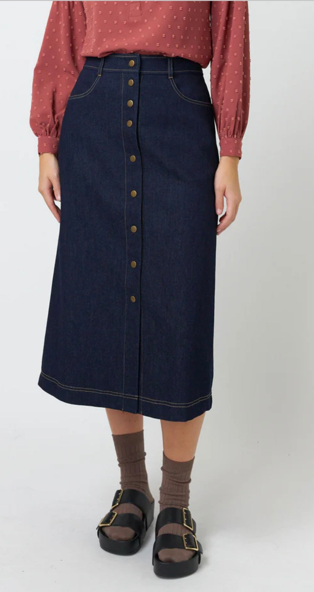 Kate Sylvester Denim Skirt - Dark Indigo