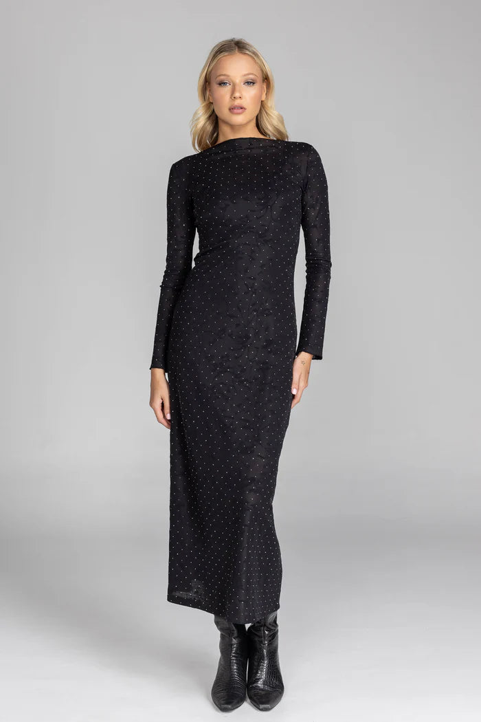 Gigi Dress - Black Lace/Silver Diamantes