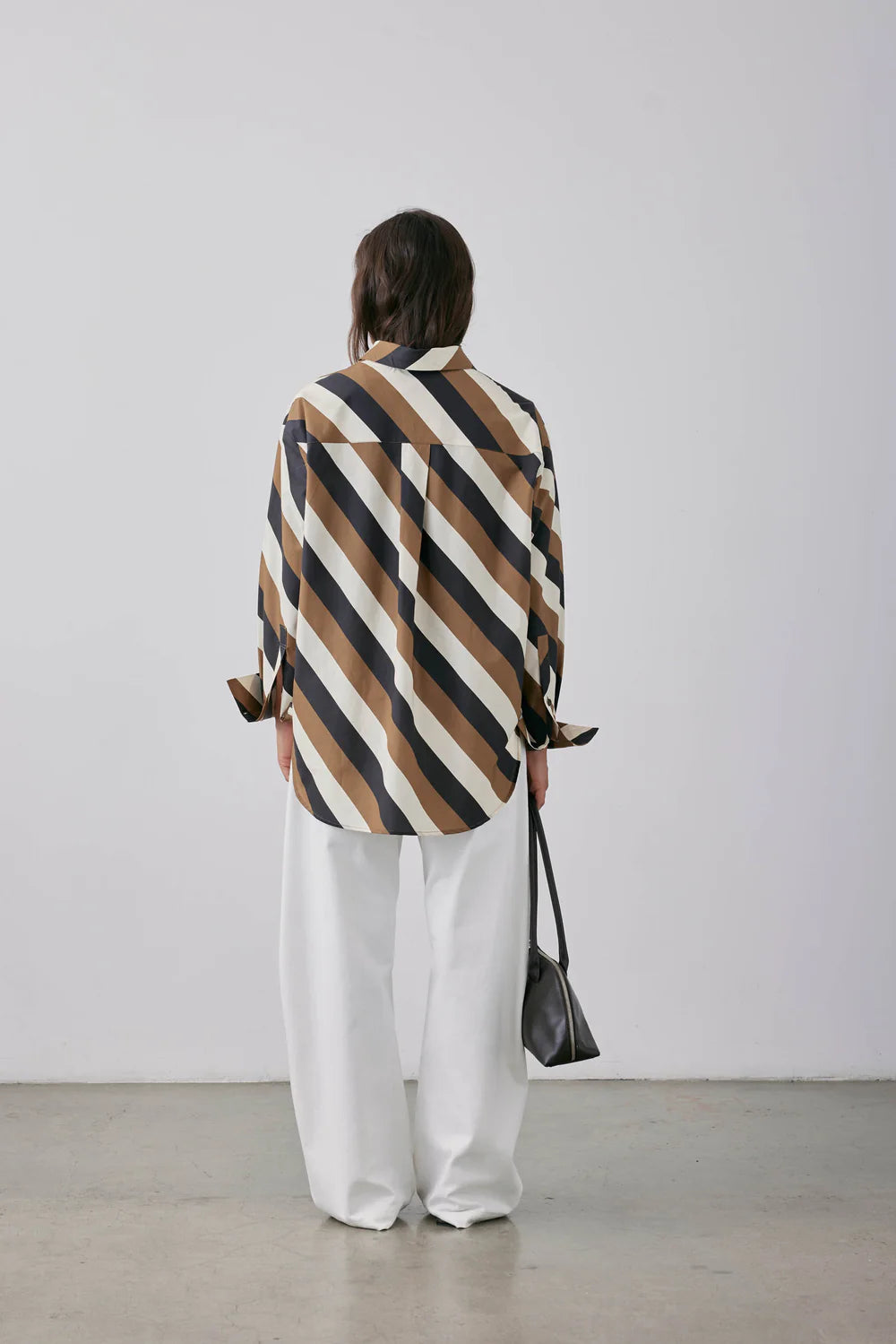 Therese Stripe Shirt - Parchment and Tobacco Stripe