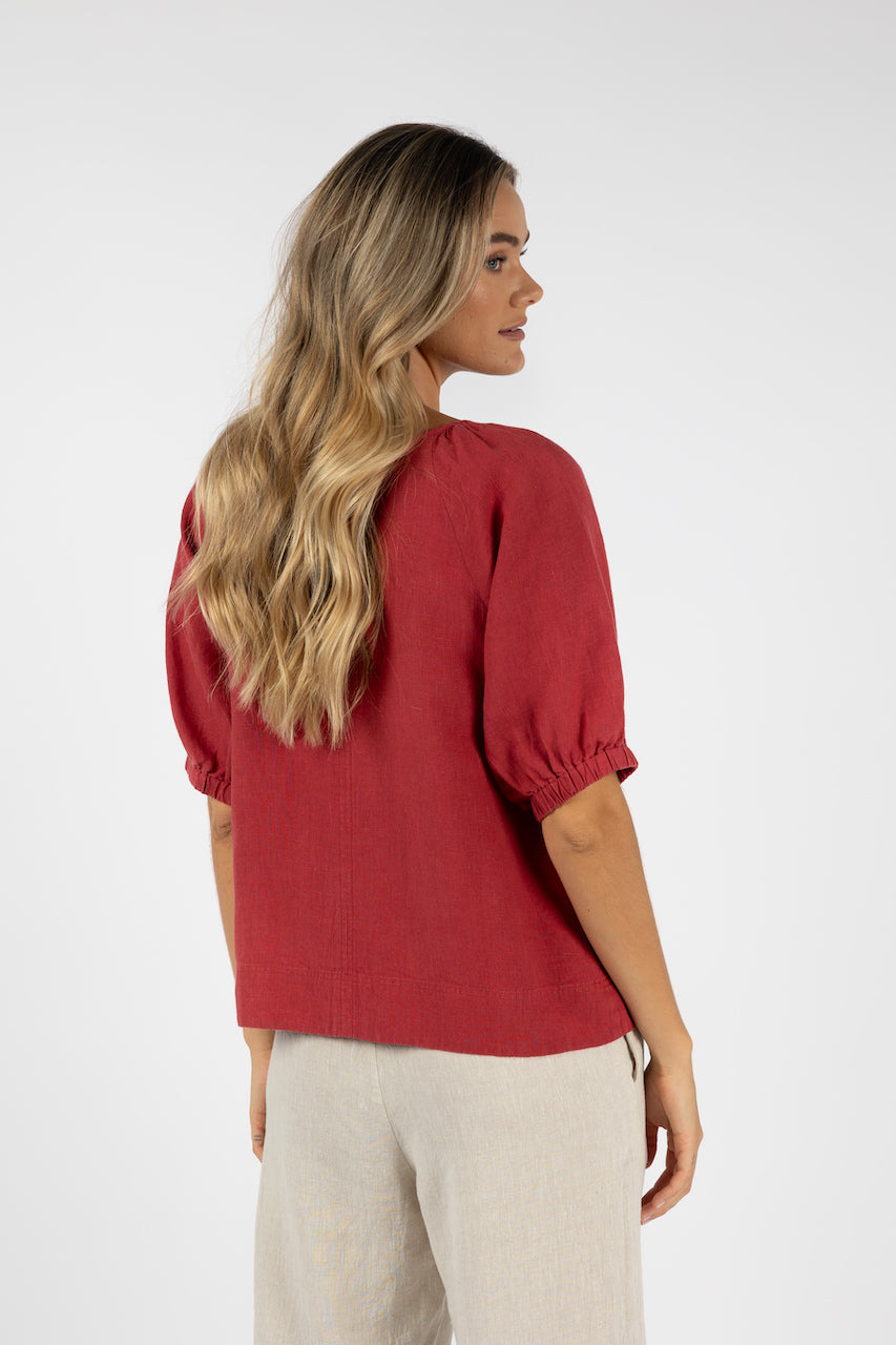 Humidity Lagoon Blouse - Brick