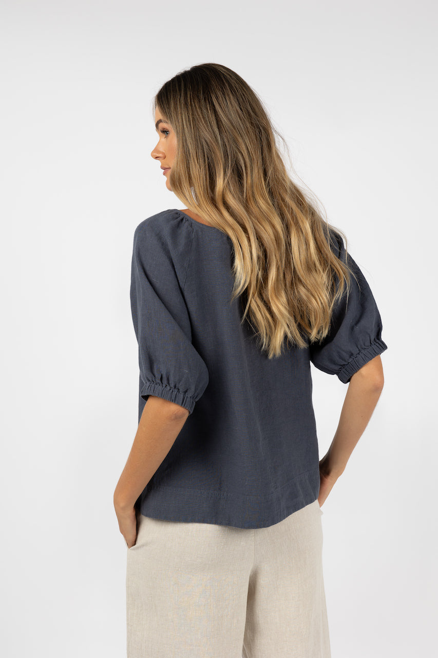 Humidity Lagoon Blouse - Steel