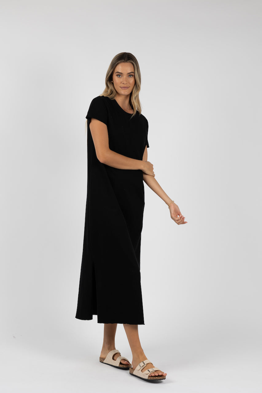 Humidity Basic Tee Dress - Black