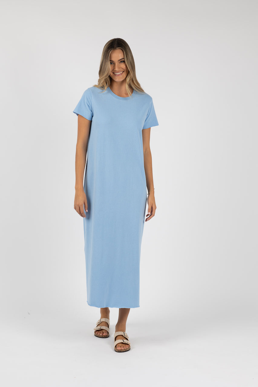 Humidity Basic Tee Dress - Blue