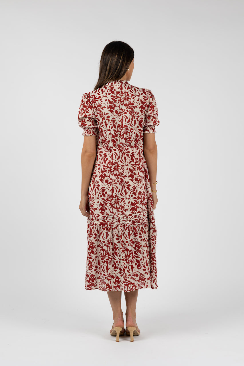 Humidity Eden Maxi Dress - Brick Print