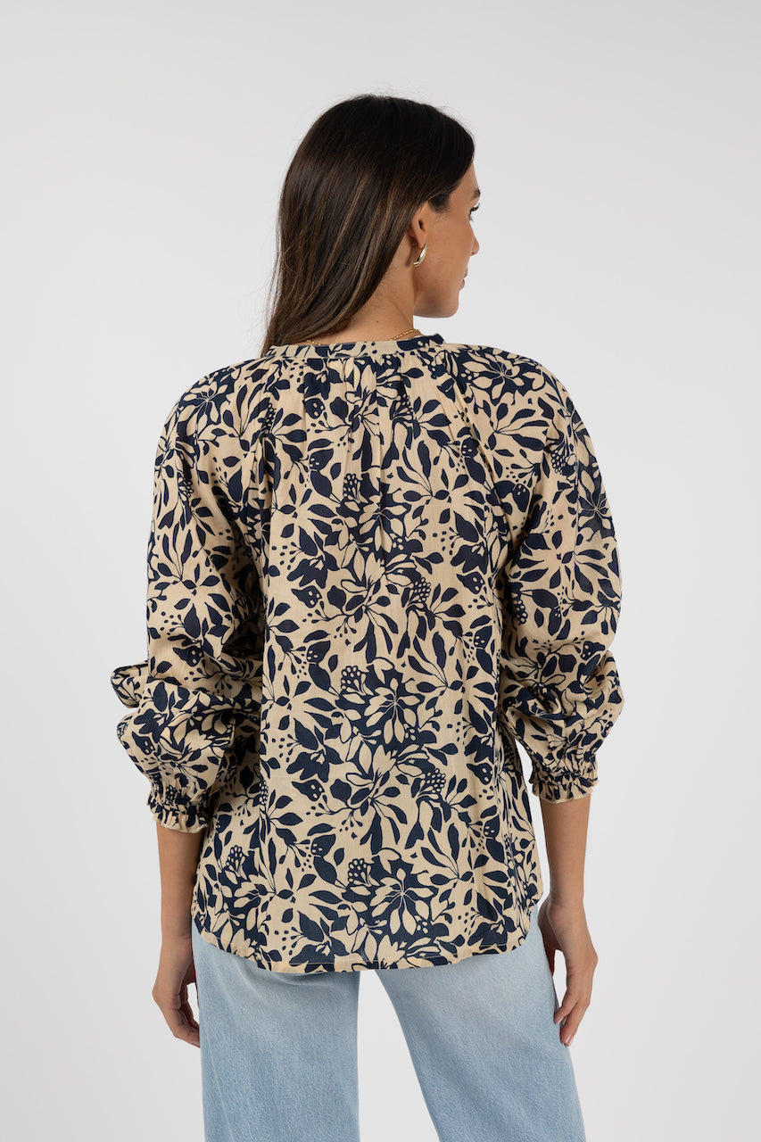 Humidity Eden Blouse - Navy Print