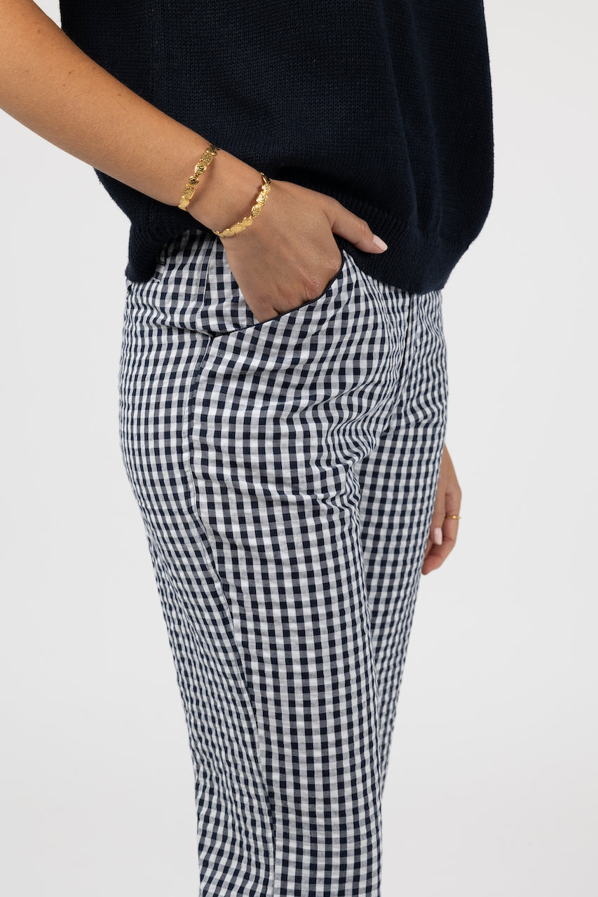 Humidity Paloma Pant - Midnight and White Check