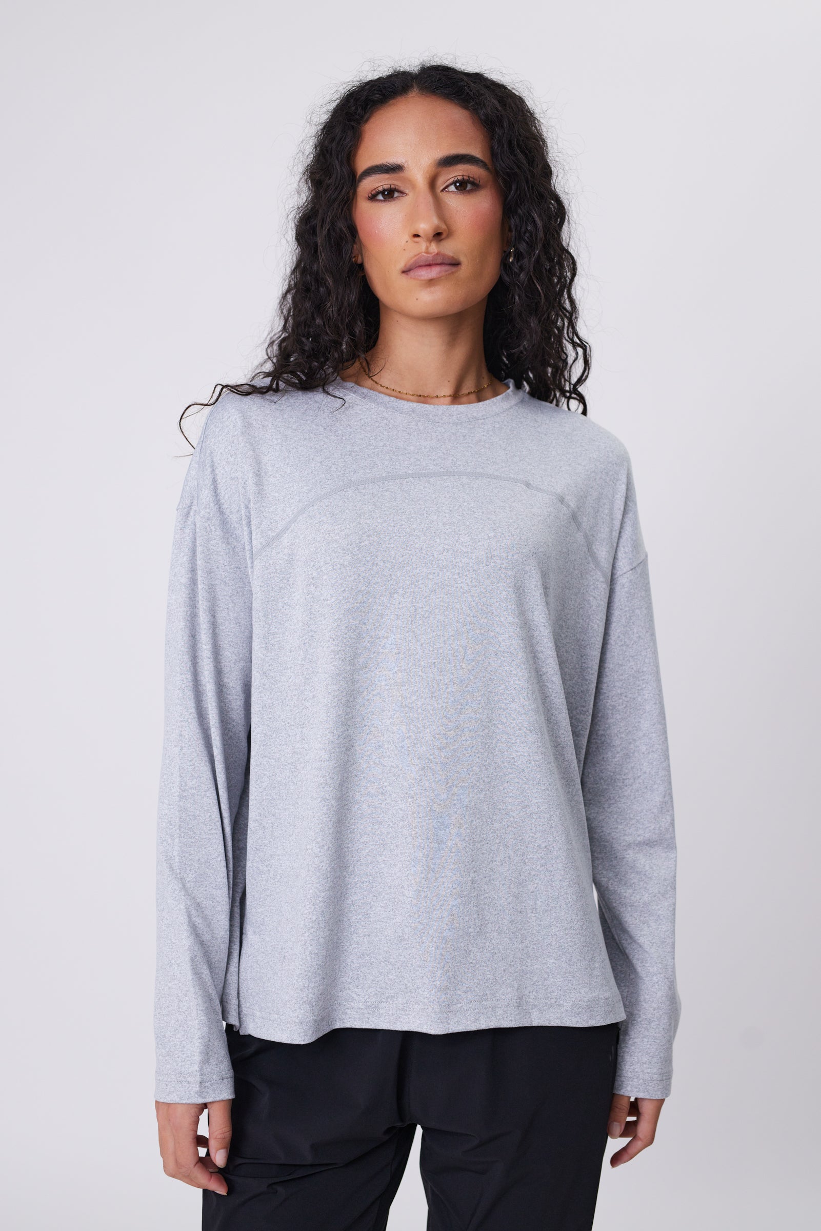 Half Time Long Sleeve Tee - Grey Marle
