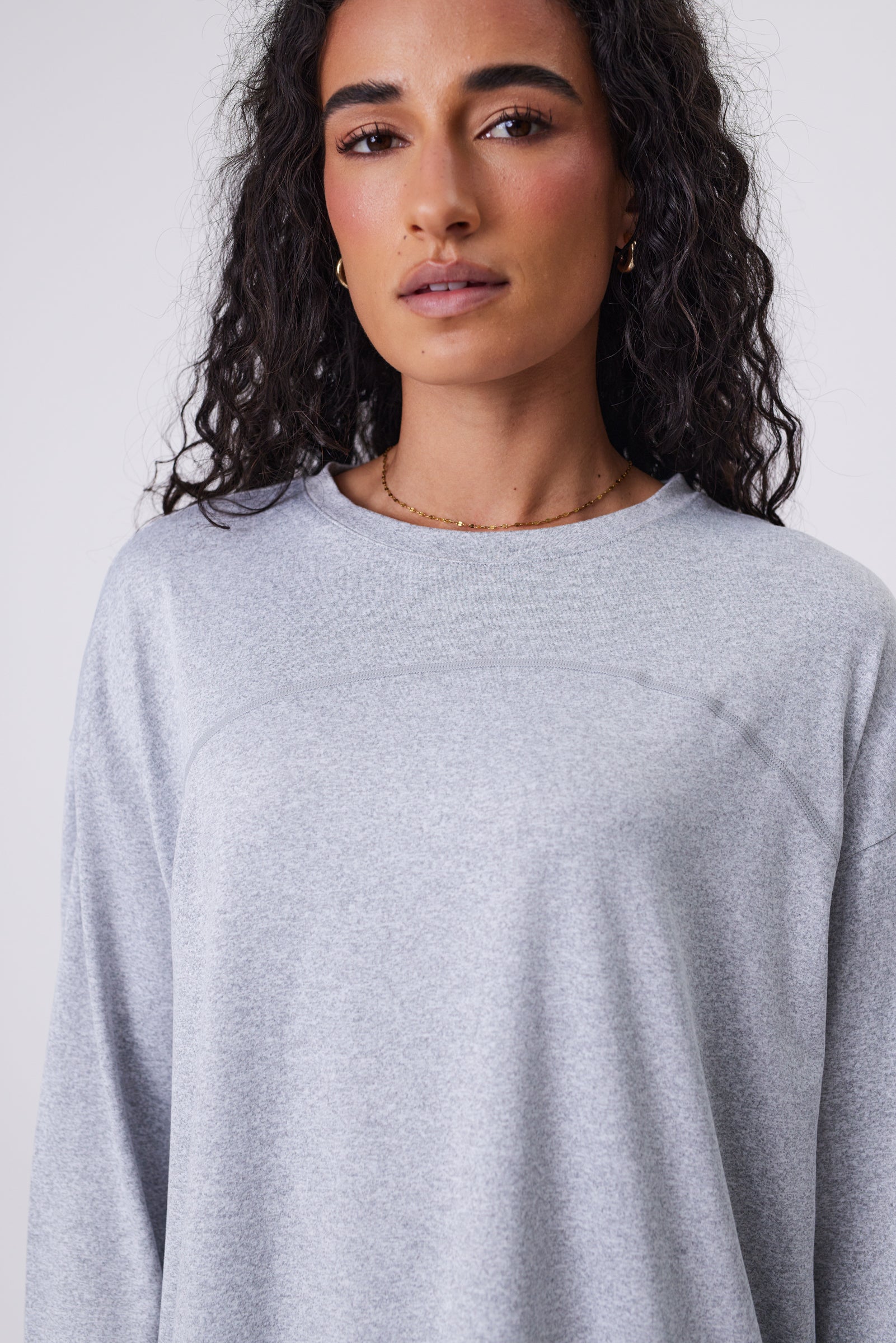 Half Time Long Sleeve Tee - Grey Marle