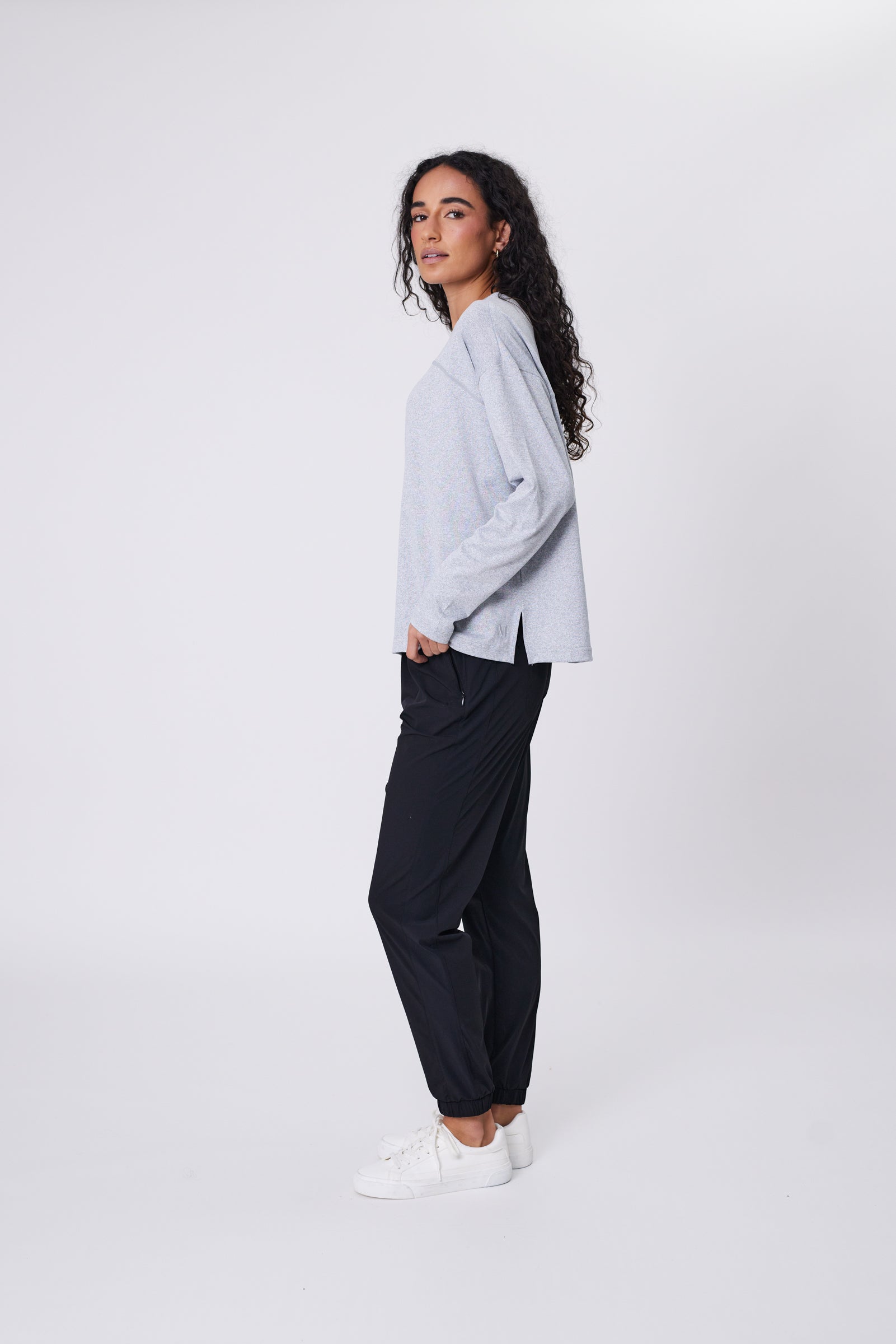 Half Time Long Sleeve Tee - Grey Marle