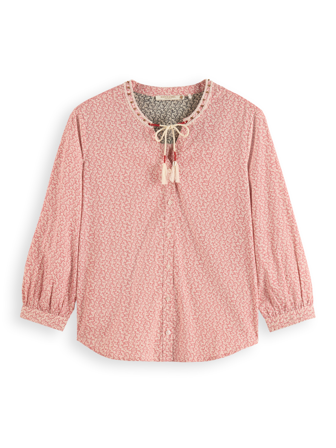 Scotch & Soda Beaded Top Collar - Coral