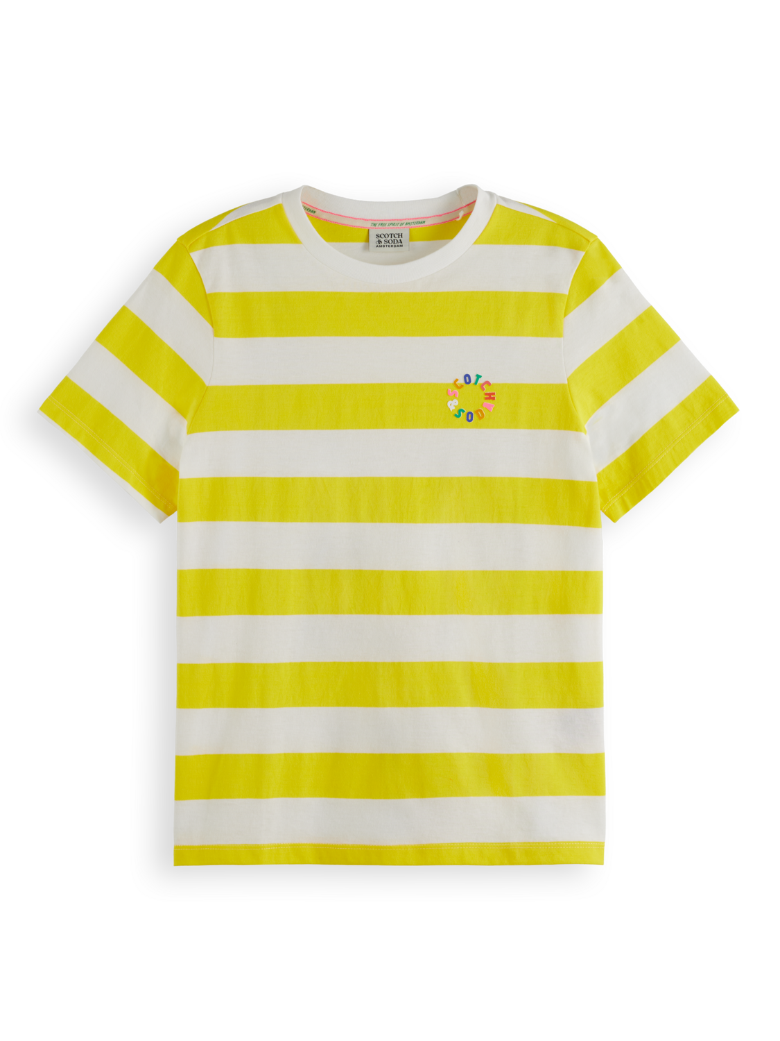 Scotch & Soda Regular Fit Striped T-Shirt - Yellow