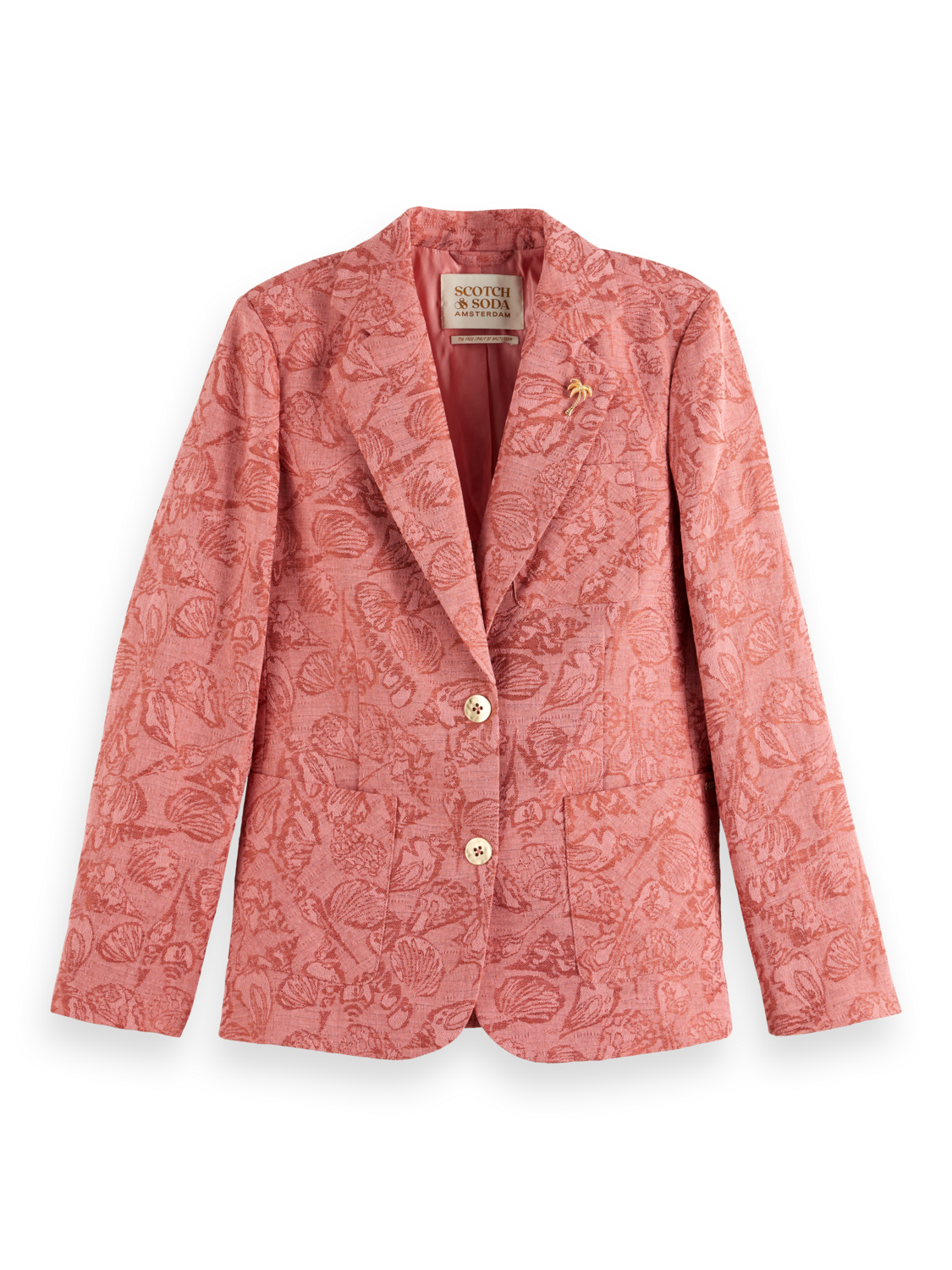 Scotch & Soda Shell Jacquard Blazer - Batik Terracotta