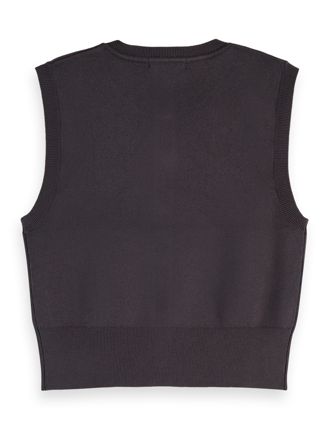 Knitted Spencer Vest - Charcoal