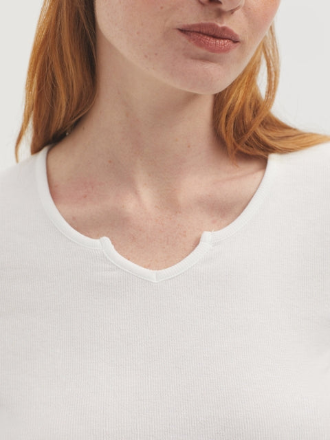 Nice Things Cotton/Modal Rib T-Shirt - White